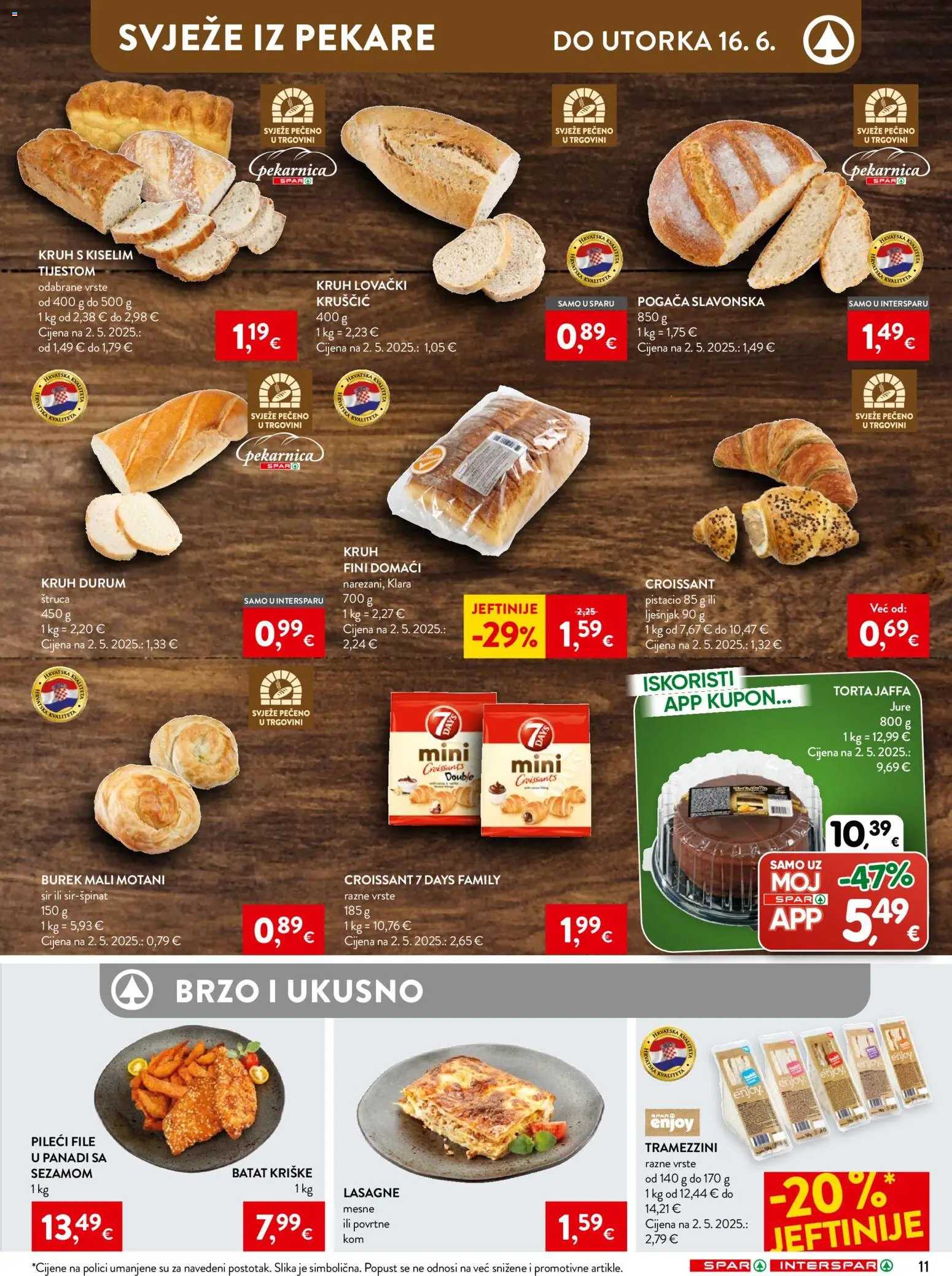 Spar katalog | vrijedi od 10.06.2026 | Stranica: 15 | Proizvodi: Lasagne, Sir, Burek, Torta