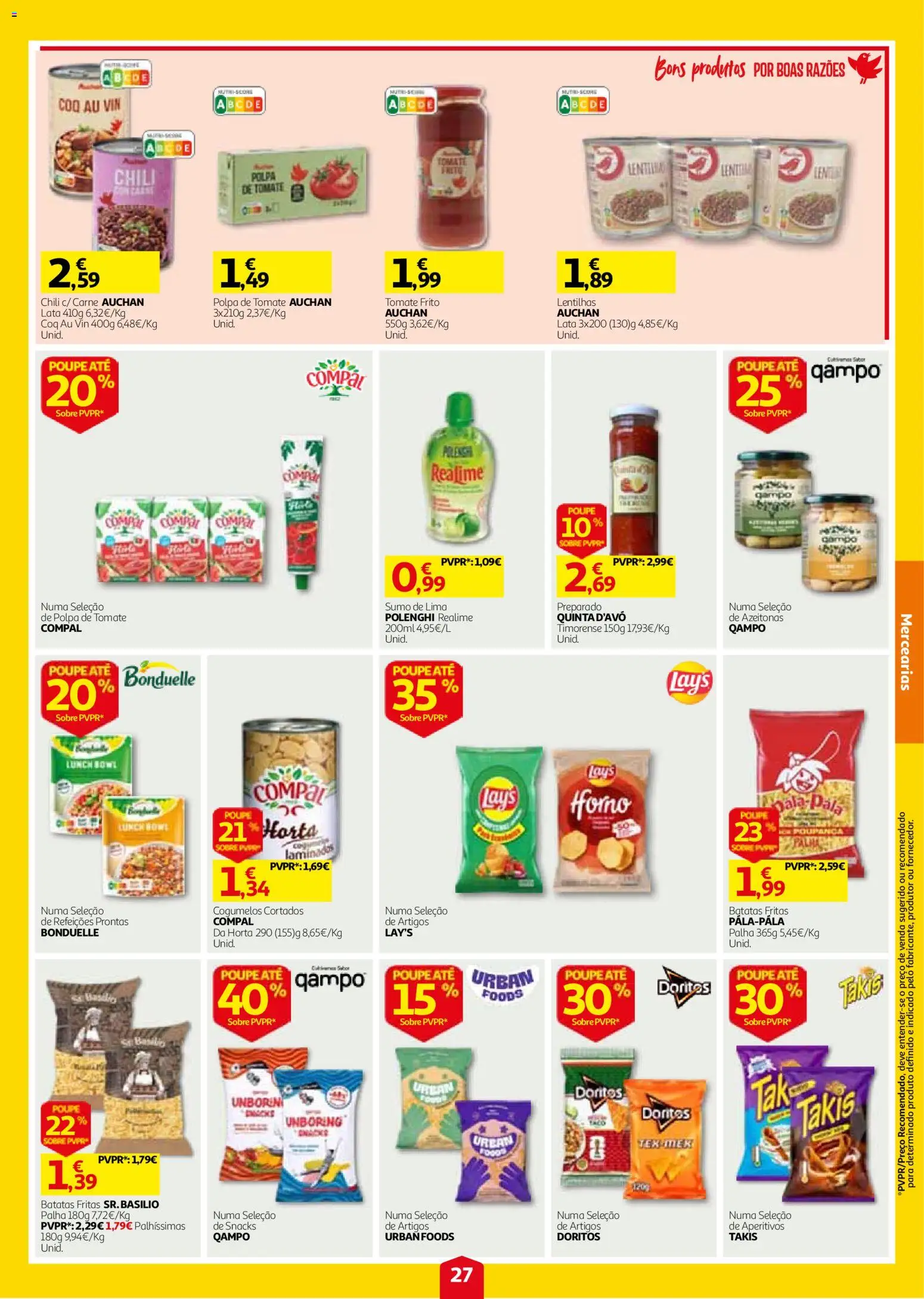 Auchan folheto │ válido de 24/09/2026 | Página: 27 | Produtos: Polpa de tomate, Sumo, Carne, Cogumelos
