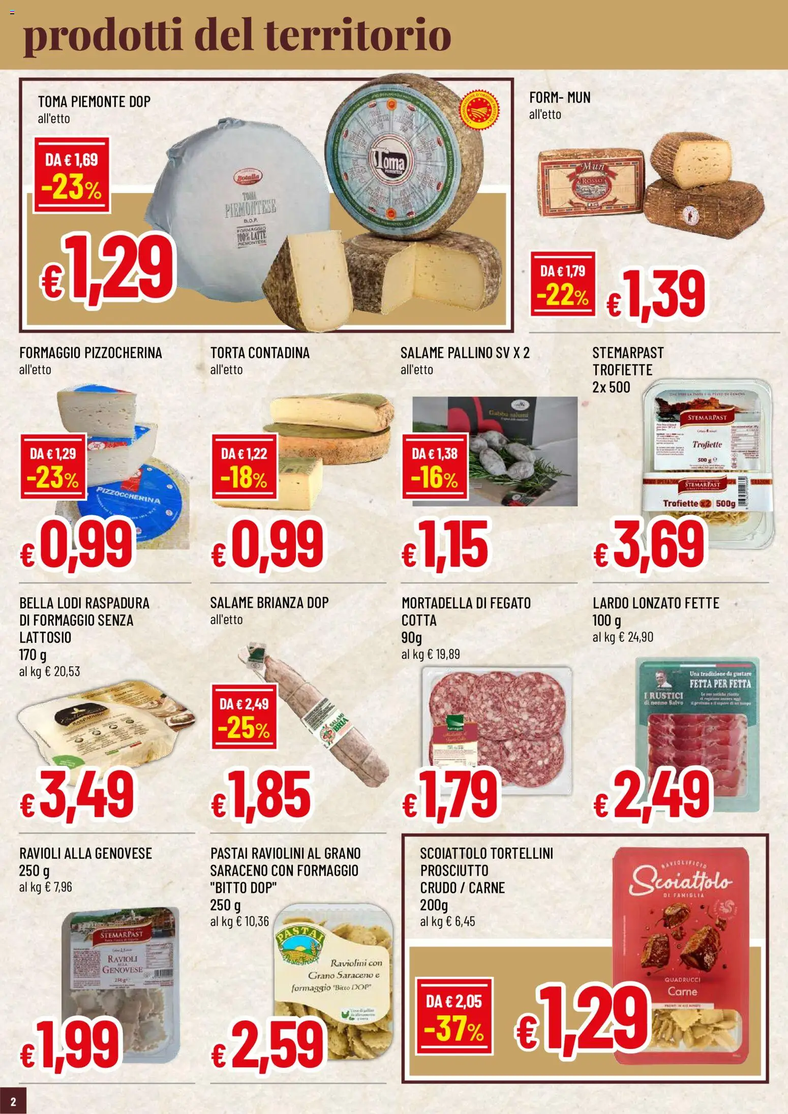 Volantino Famila del 20/08/2026 | Pagina: 2 | Prodotti: Salame, Mortadella, Carne, Torta