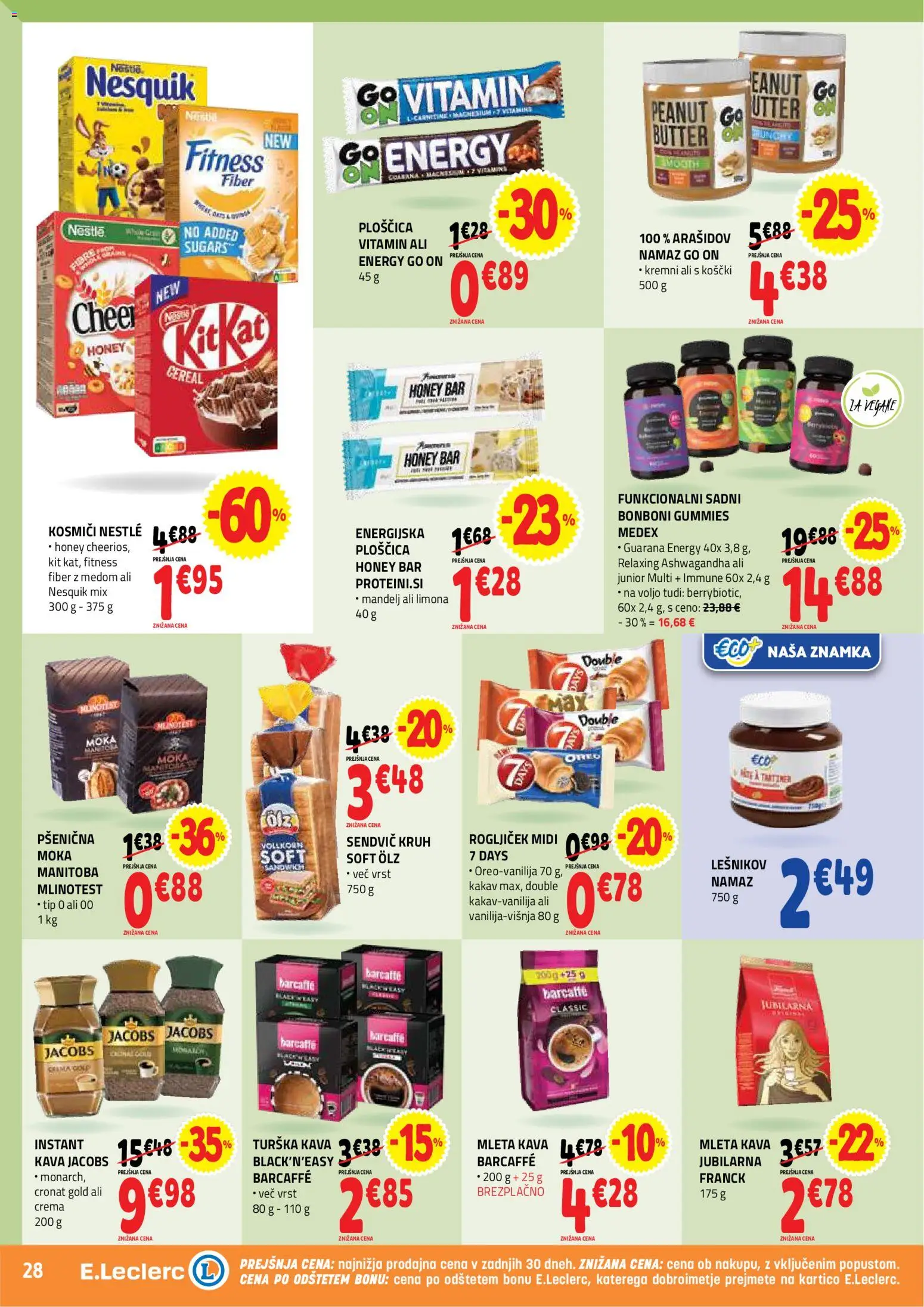 Novi E.leclerc katalog ponudbe – veljaven od 12.08.2026 | Stran: 28 | Izdelki: Bonboni, Namaz, Kakav, Limona