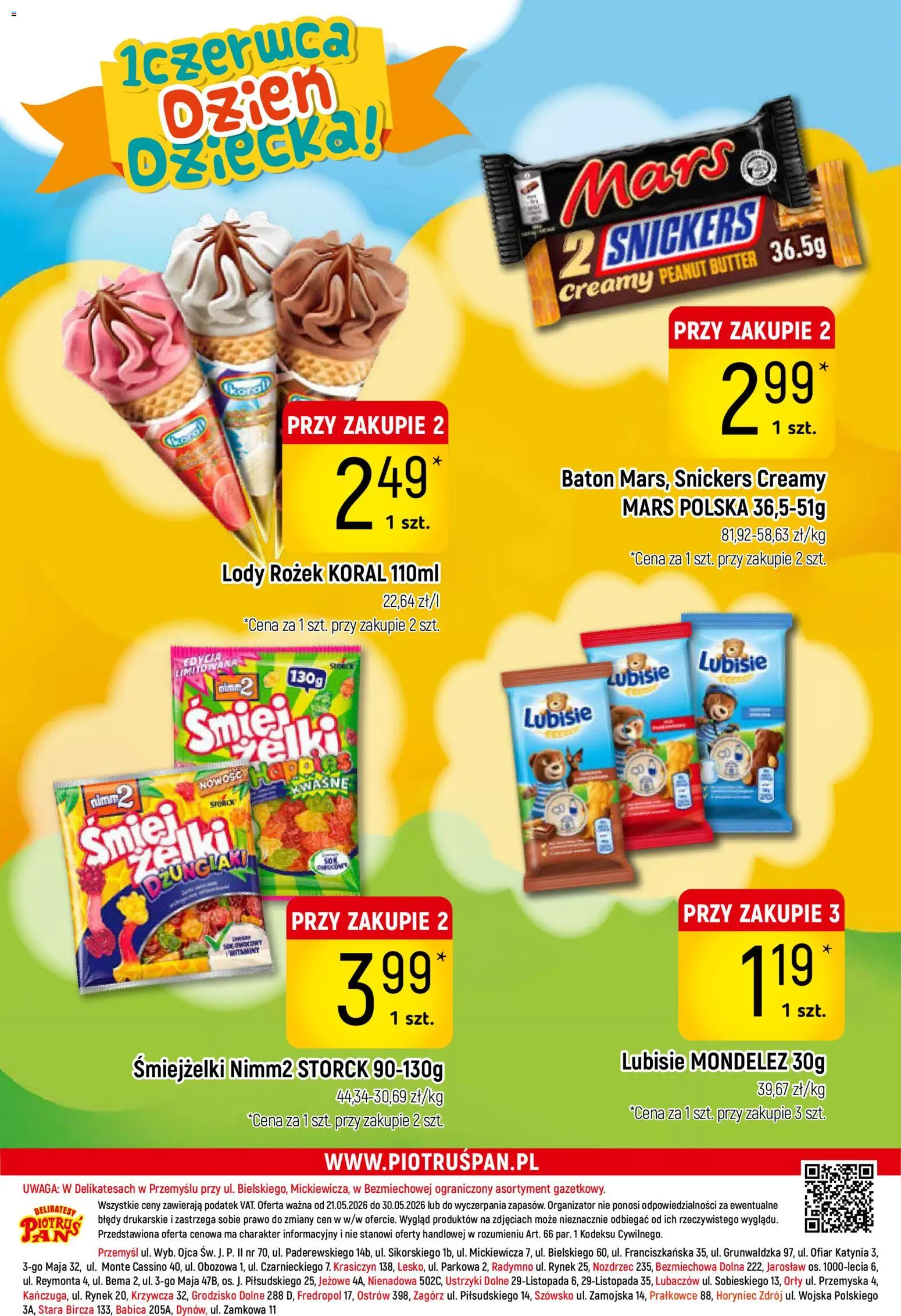 Piotruś Pan gazetka od 21.05.2026 | Strona: 28 | Produkty: Delikatesy, Baton, Żelki, Lody