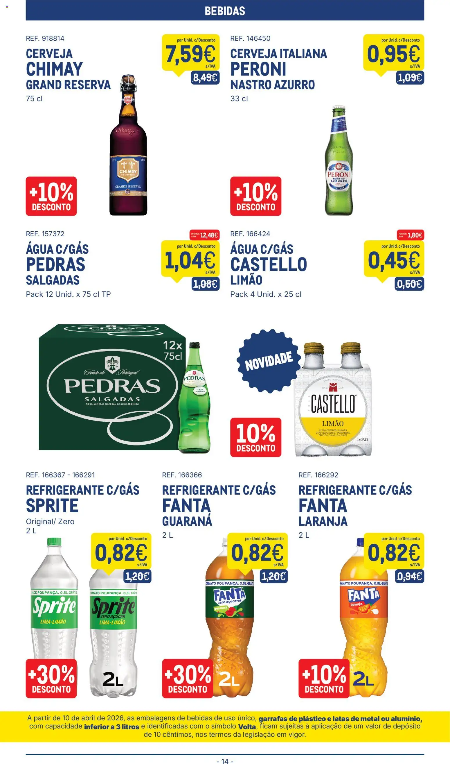 Makro folheto │ válido de 09.06.2026 | Página: 14 | Produtos: Agua, Fanta, Cerveja, Água mineral
