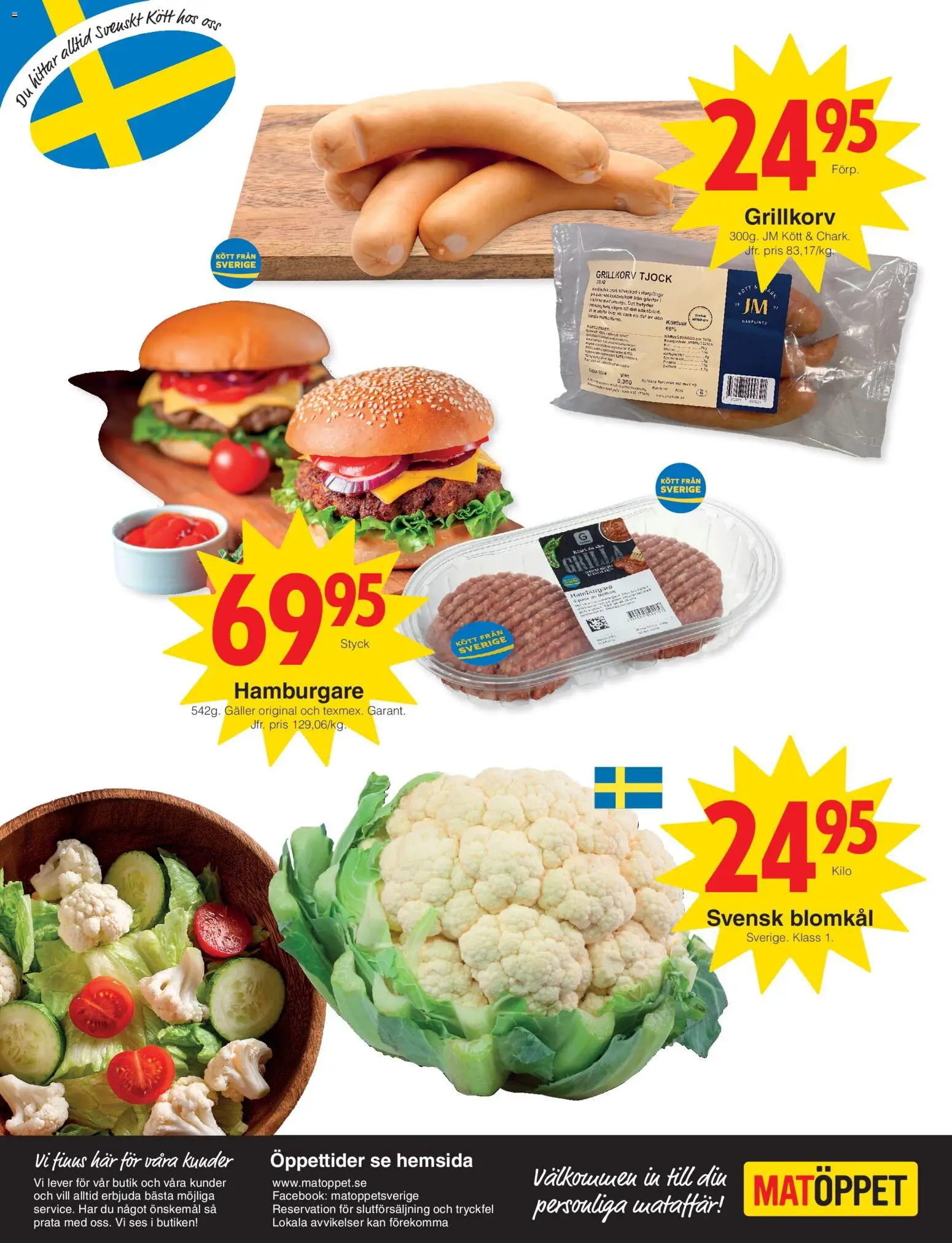 Matöppet reklamblad aktuell från 10/08/2026 | Sida: 4 | Produkter: Galler, Grillkorv, Blomkål, Lever