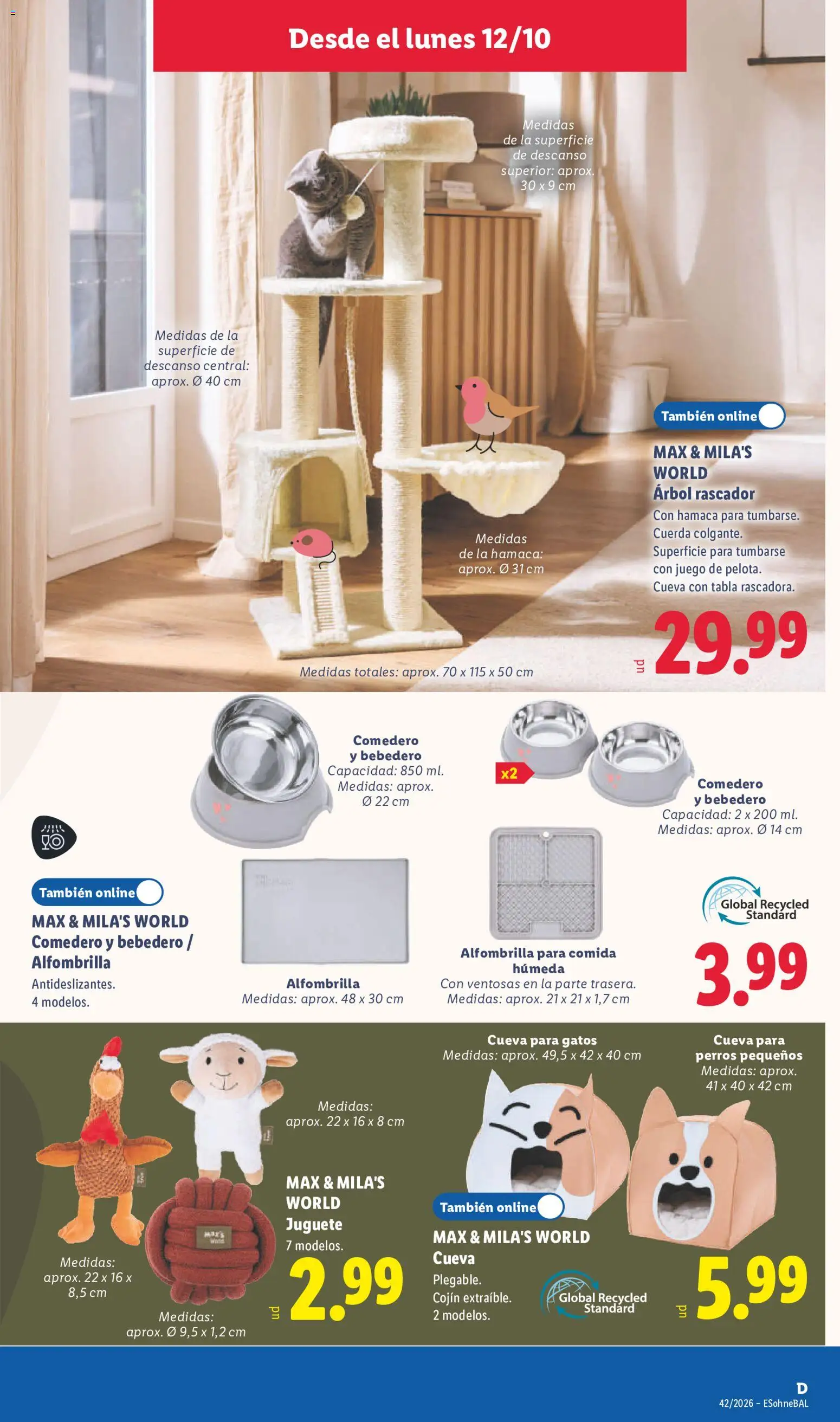 Lidl folleto de bazar │ válido desde el 12/10/2026 | Página: 11 | Productos: Alfombrilla, Cojín, Rascador