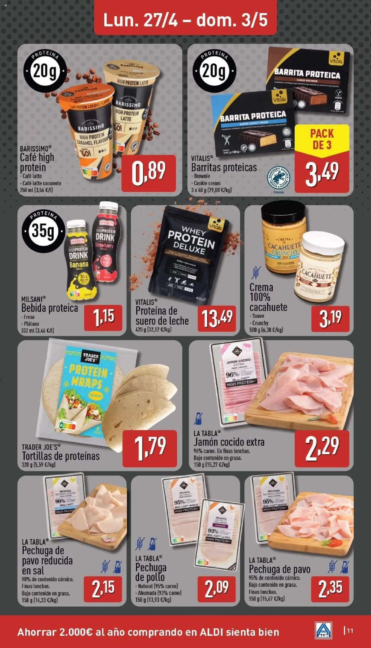 Aldi folleto Península │ válido desde el 27.04.2026 | Página: 11 | Productos: Café, Chocolate, Jamón, Jamón cocido