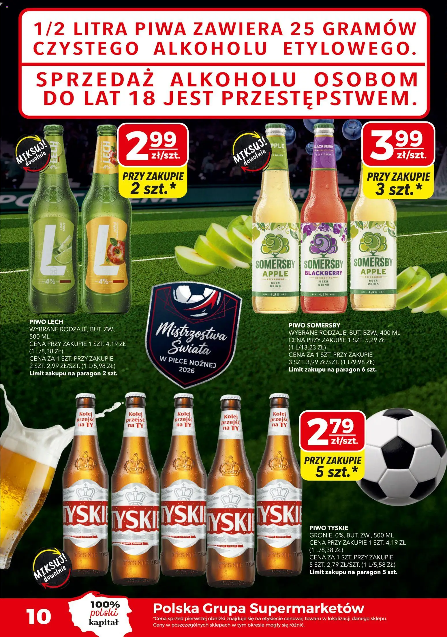 Top Market gazetka od 02.06.2026 | Strona: 10 | Produkty: Piwo Somersby, Tyskie, Piwo, Somersby