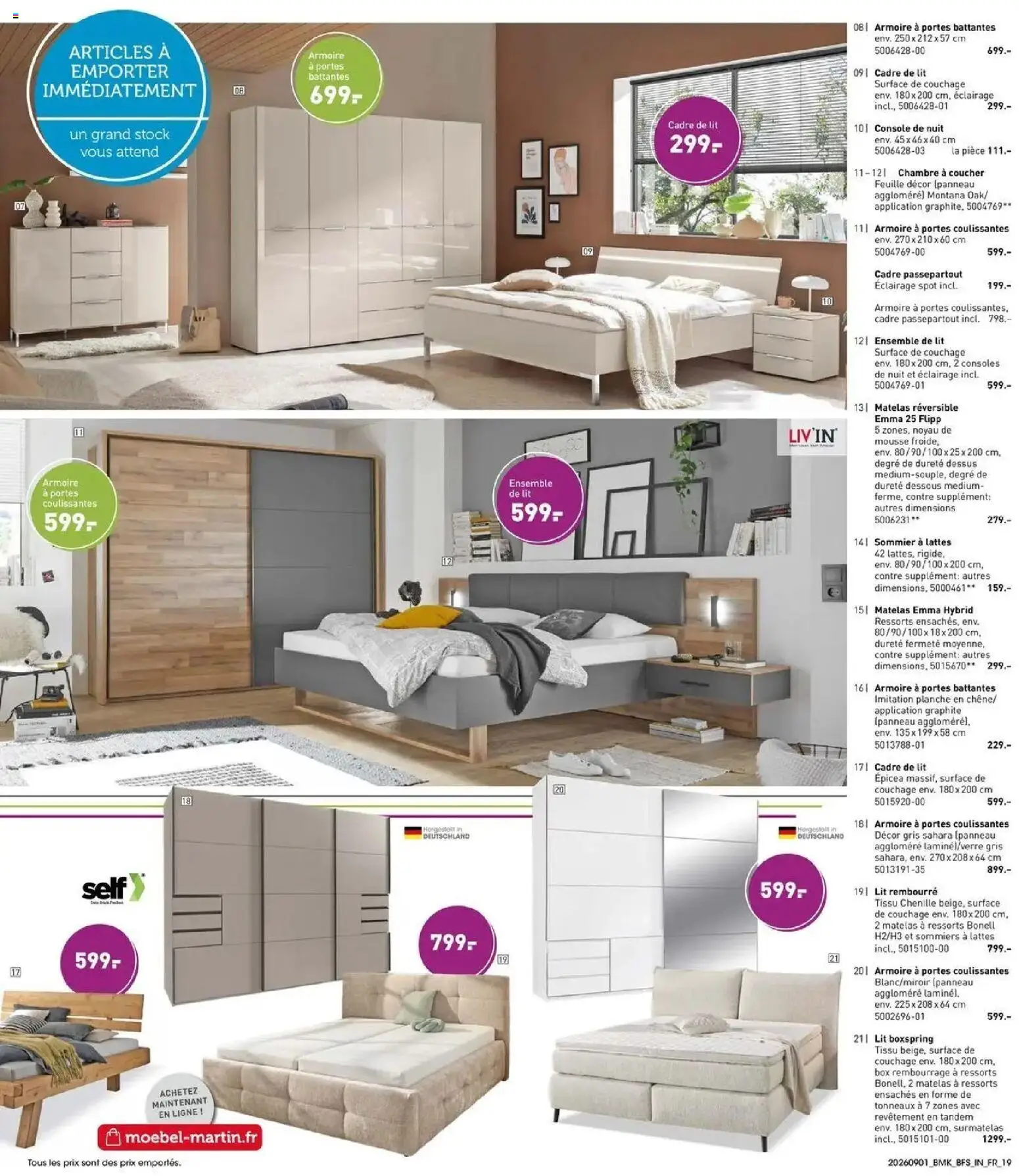 Möbel Martin - Möbel Martin: Offres hebdomadaires à partir du 01/09/2026 - promo en ligne | Page: 19 | Produits: Lit, Armoire, Portes, Cadre