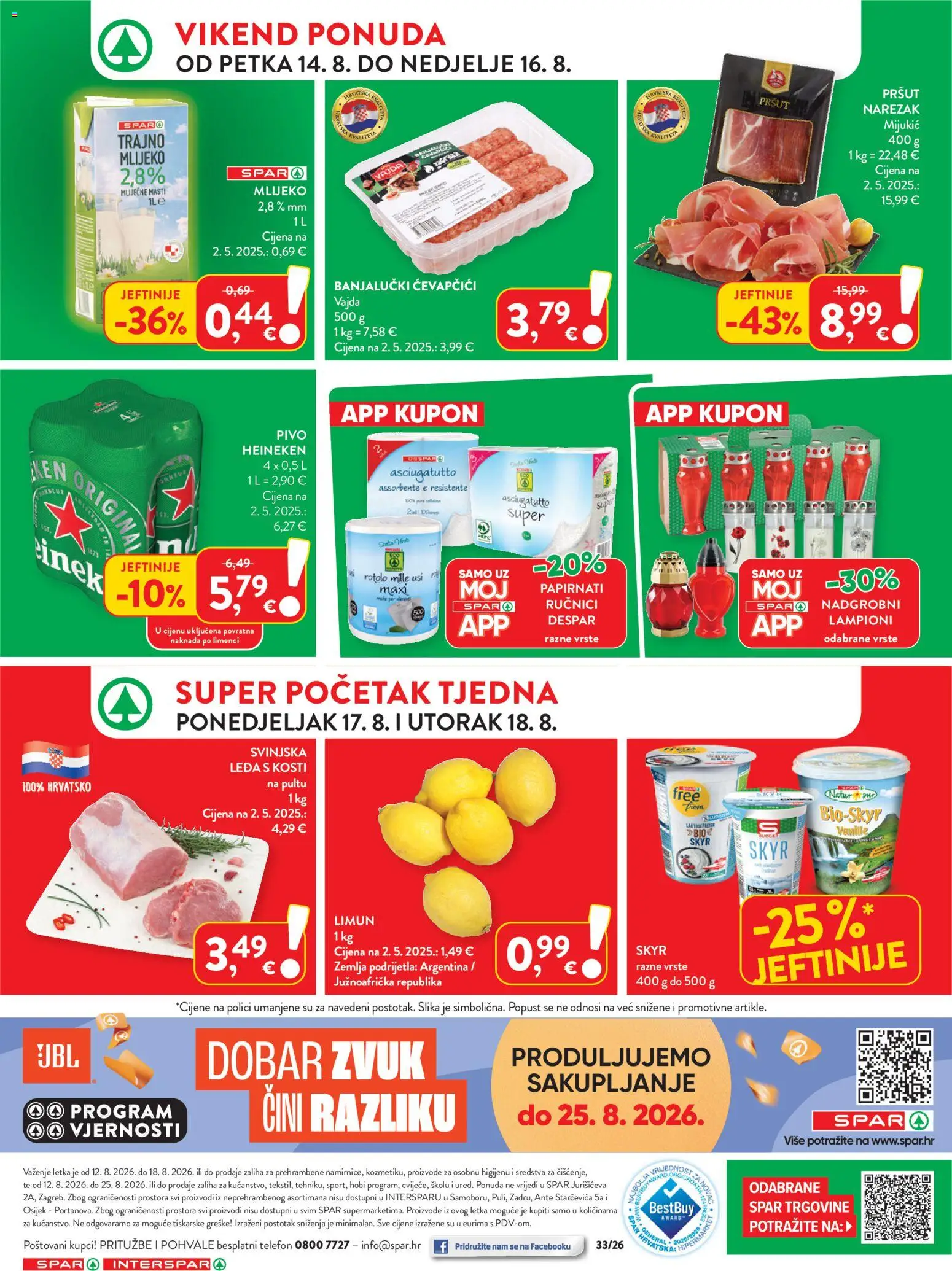 Interspar katalog | vrijedi od 12.08.2026 | Stranica: 42 | Proizvodi: Mlijeko, Heineken, Limun, Skyr