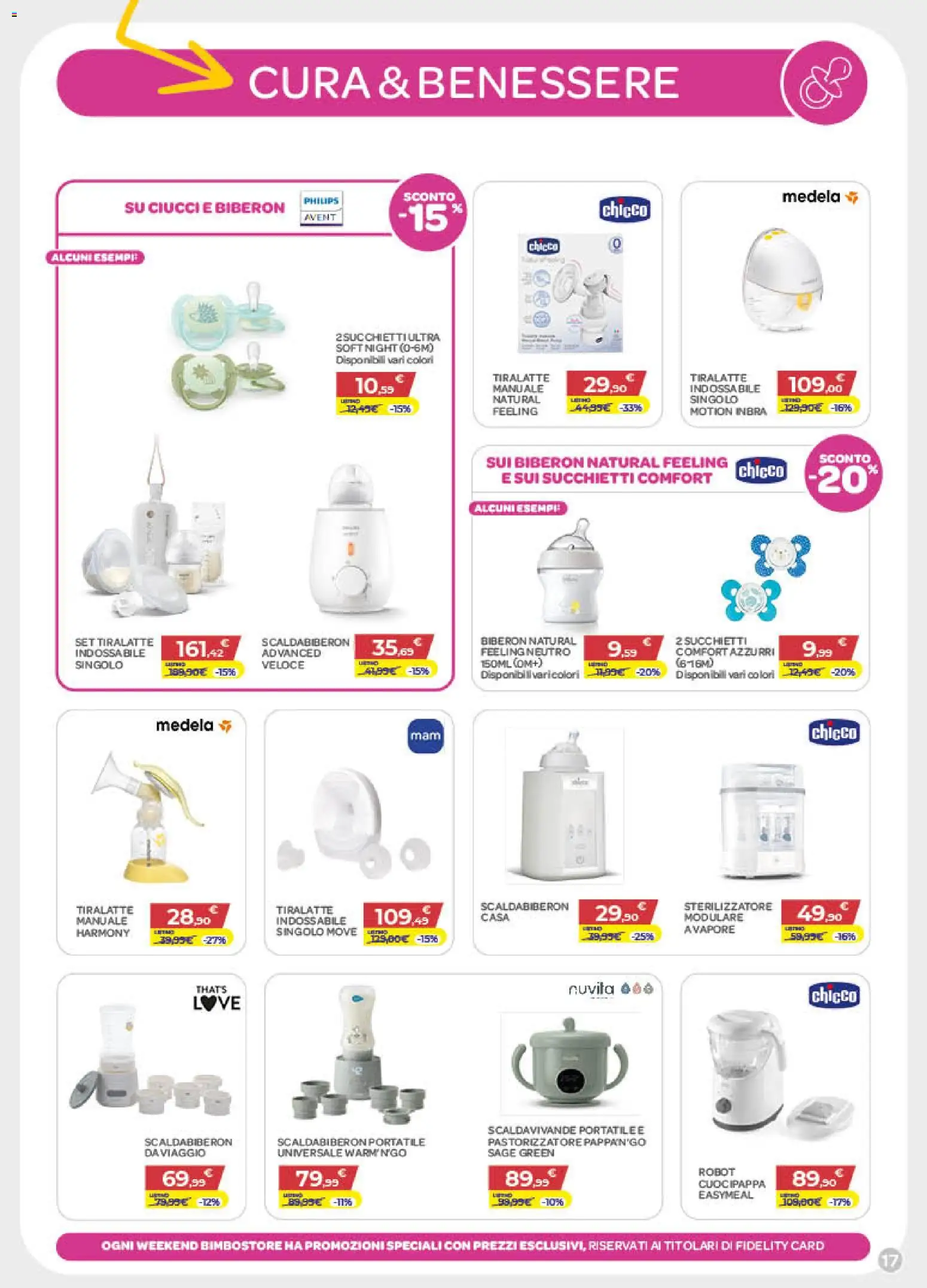 Volantino Bimbo store del 11.06.2026 | Pagina: 17 | Prodotti: Biberon, Tiralatte, Robot