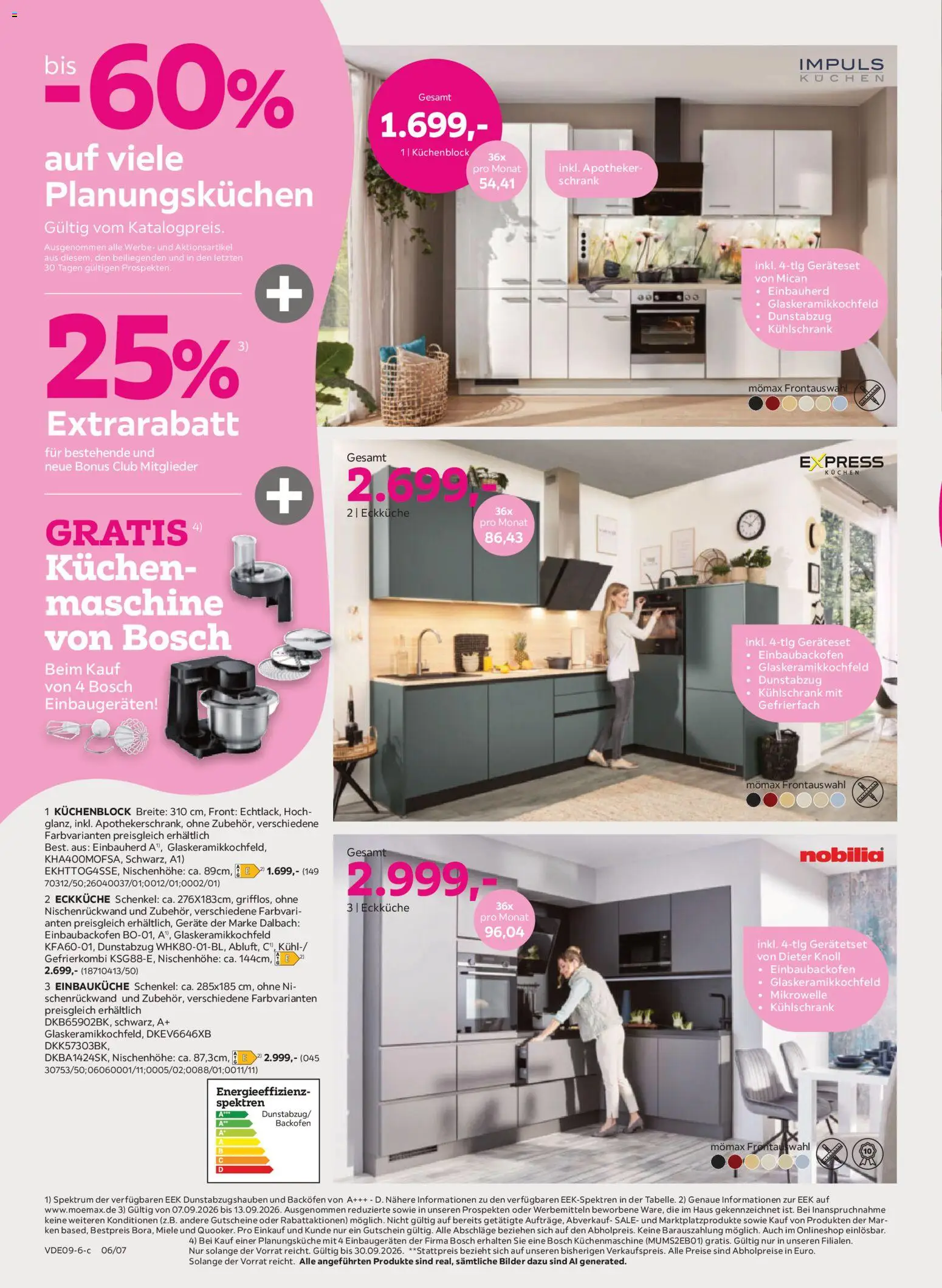 Mömax Prospekt – gültig ab 07.09.2026 | Seite: 6 | Produkte: Miele, Küchenblock, Backofen, Kuchen