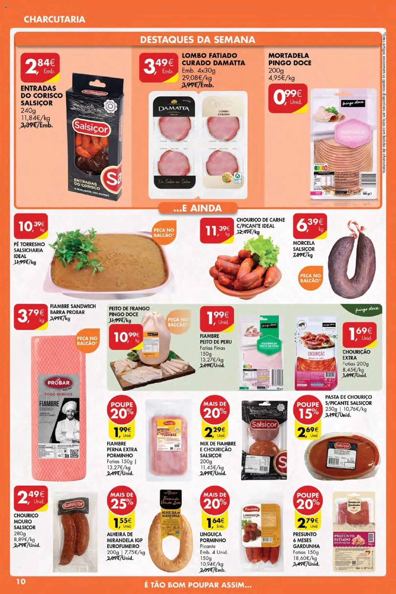 Pingo Doce Poupe Esta Semana Açores │ válido de 30.04.2026 | Página: 10 | Produtos: Mortadela, Peru, Linguiça, Presunto