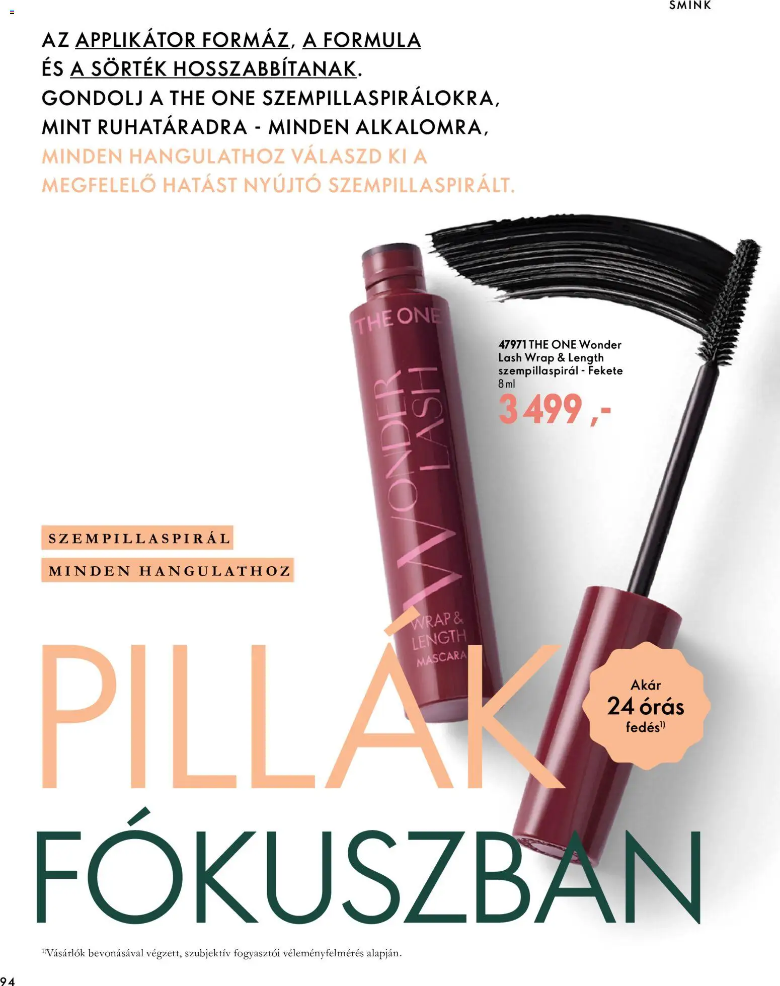Oriflame akciós ujság - amely érvényes a következő dátumtól: 2026.09.30. | Oldal: 94 | Termékek: Szempillaspirál, Applikátor, Smink
