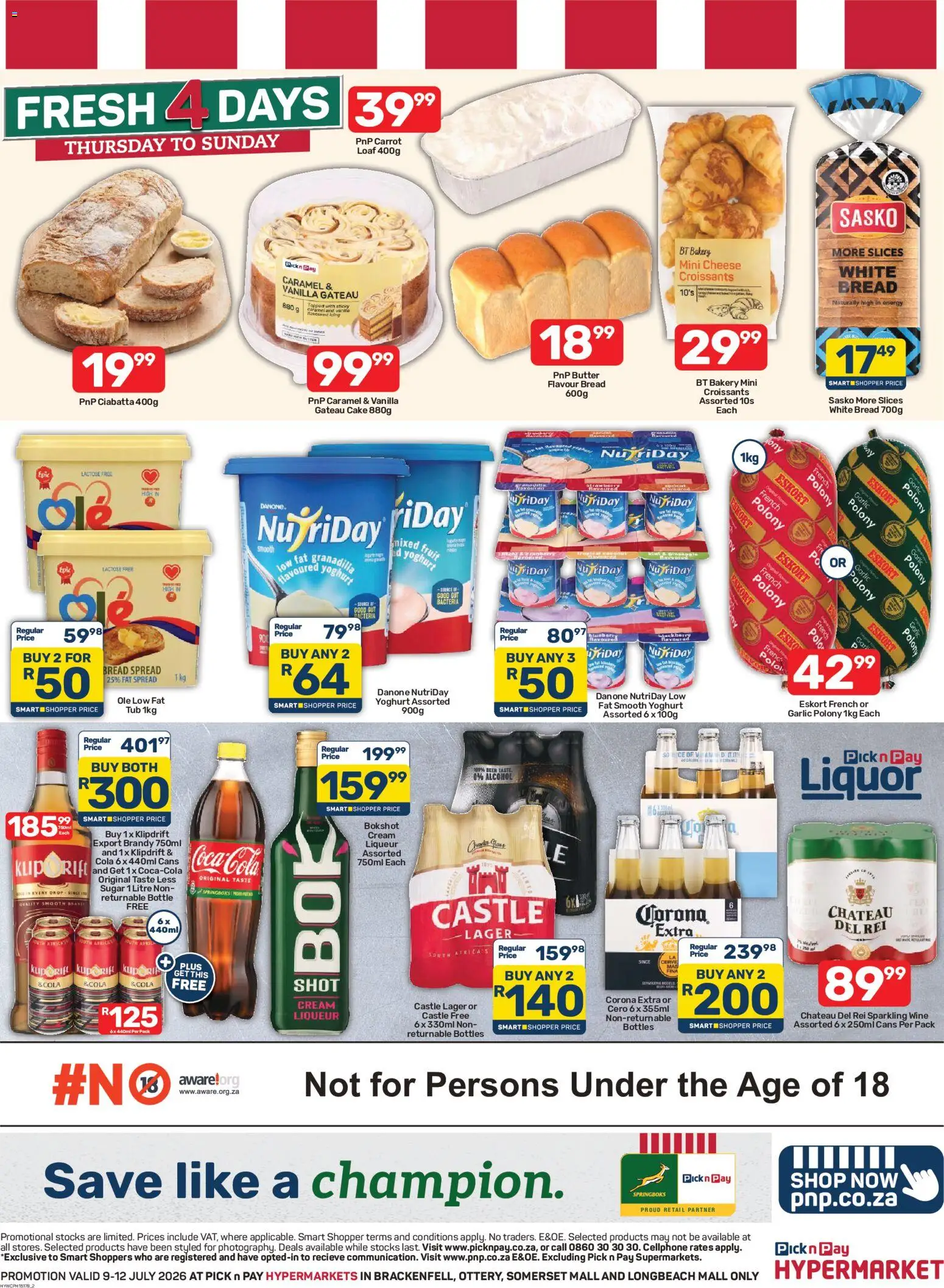 New Pick n Pay catalogue – valid from 09/07/2026 | Page: 2 | Products: Bakery, Wine, Fruit, Sugar