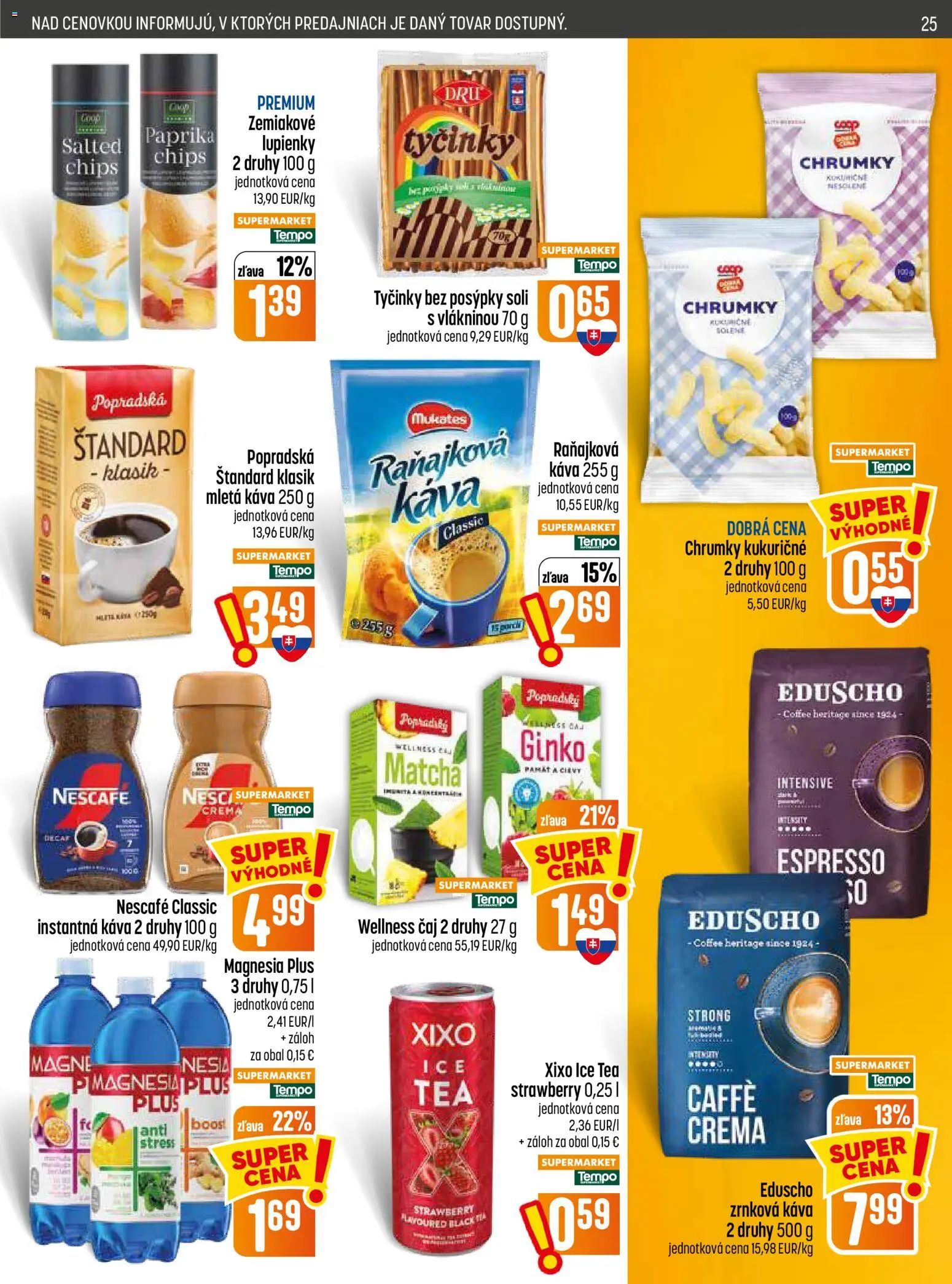 Nové COOP Jednota akcie – leták je platný od 03.09.2026 | Strana: 25 | Produkty: Ice Tea, Instantná káva, Mletá káva, Matcha