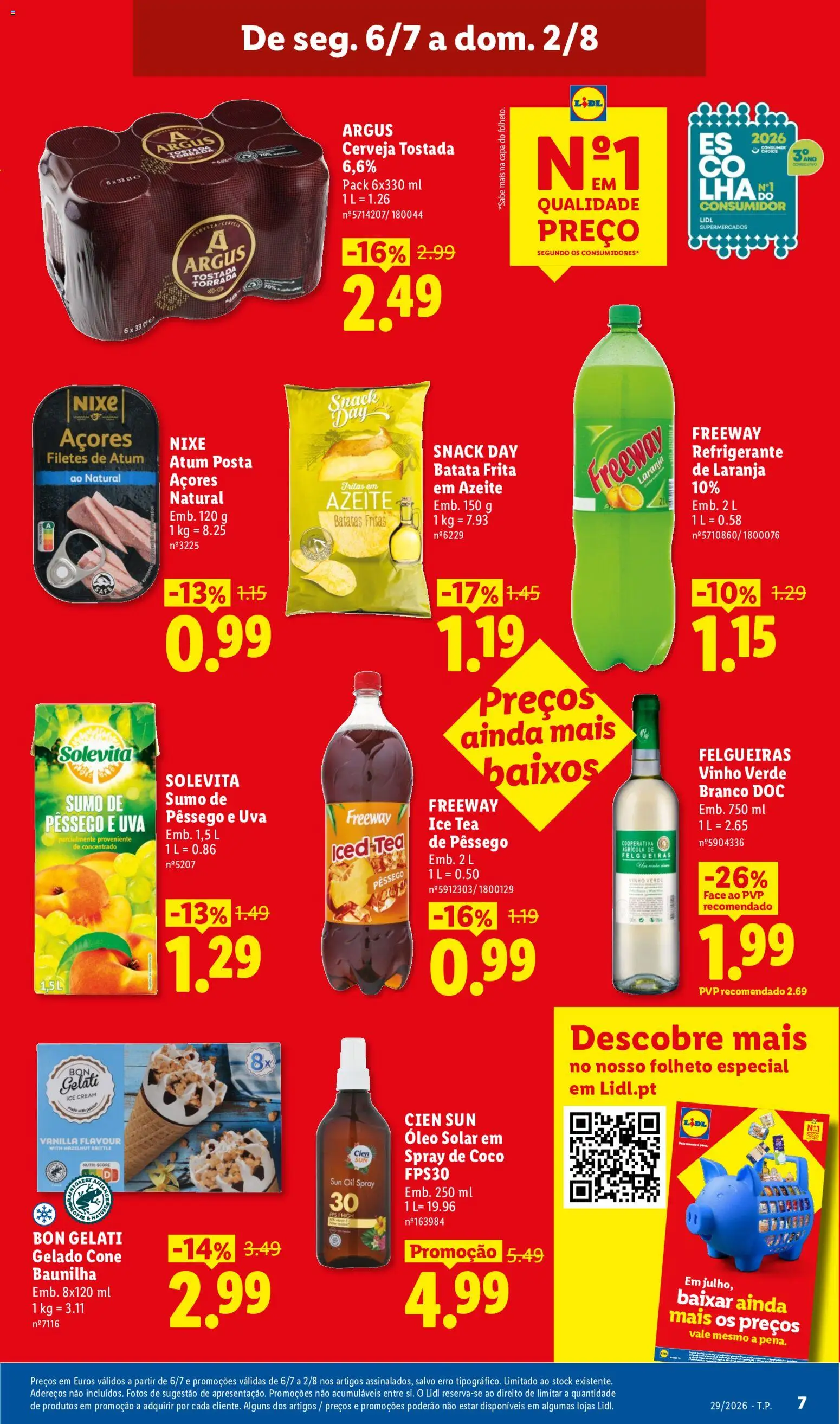Lidl folheto │ válido de 13/07/2026 | Página: 5 | Produtos: Gelado, Sumo, Batatas fritas, Soda
