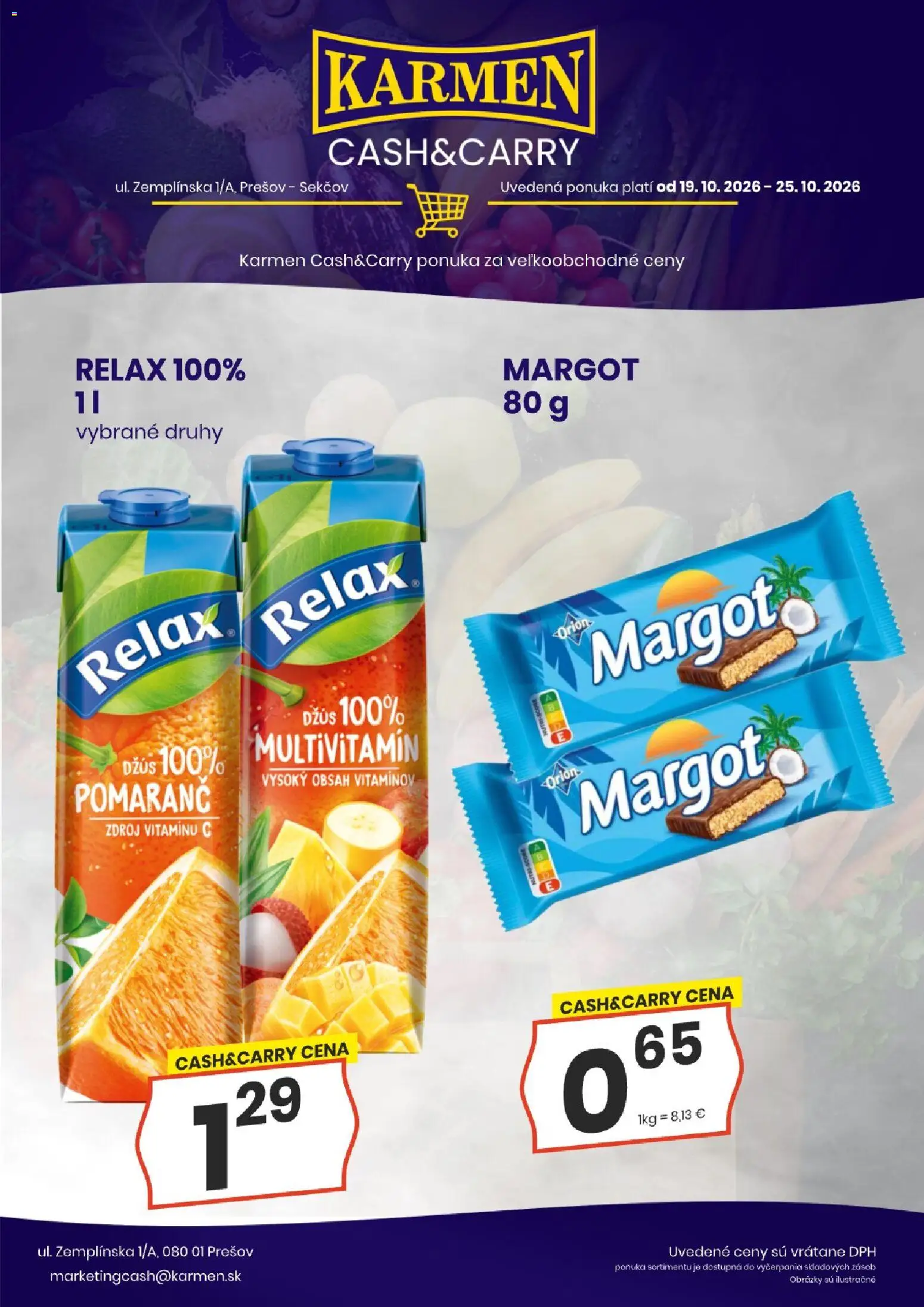 Nové KARMEN CBA akcie – leták je platný od 19.10.2026 | Strana: 3 | Produkty: Multivitamín, Džús