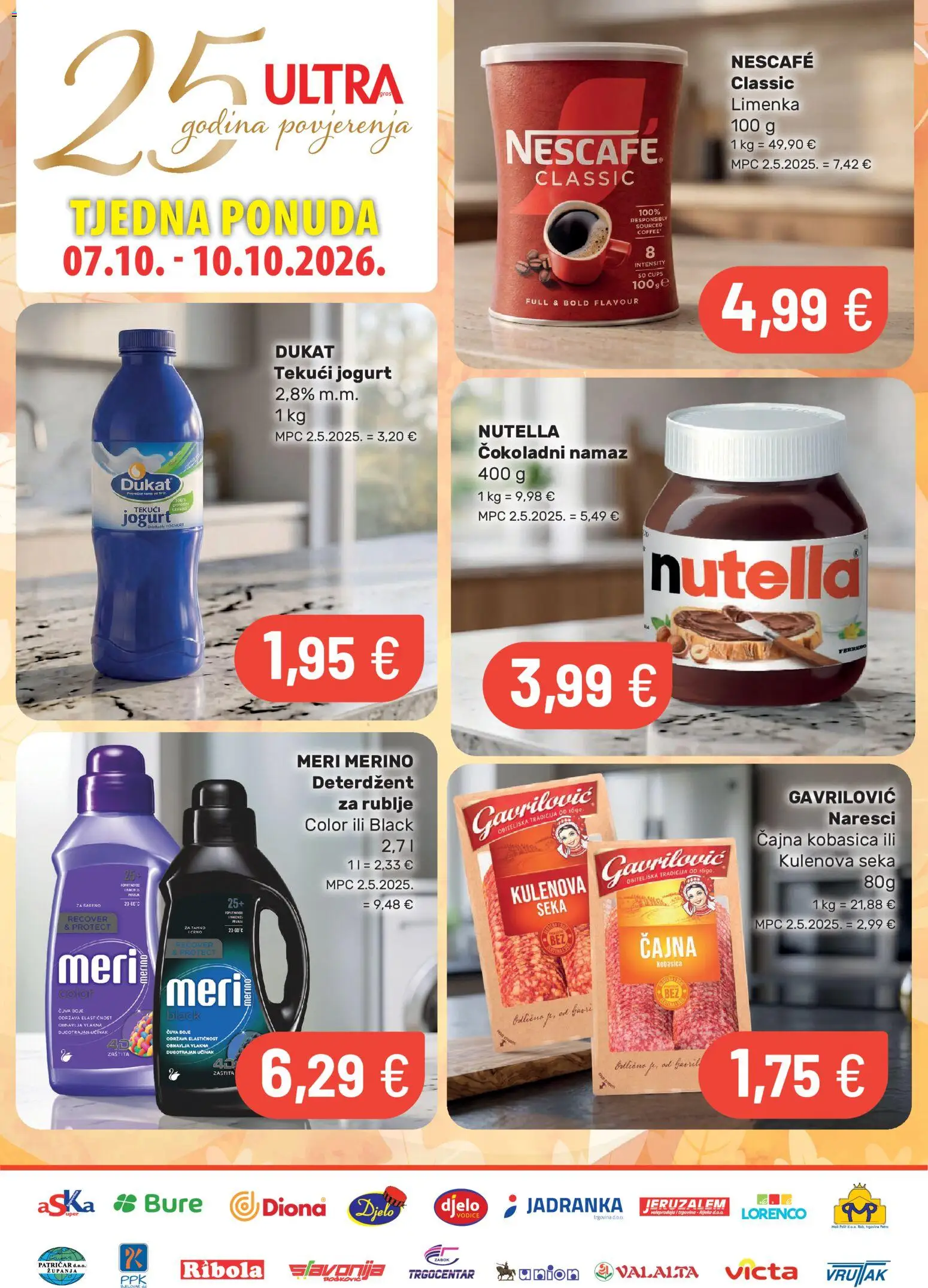 Ultra Gros katalog | vrijedi od 07.10.2026 | Stranica: 1 | Proizvodi: Jogurt, Deterdžent, Čajna kobasica, Namaz