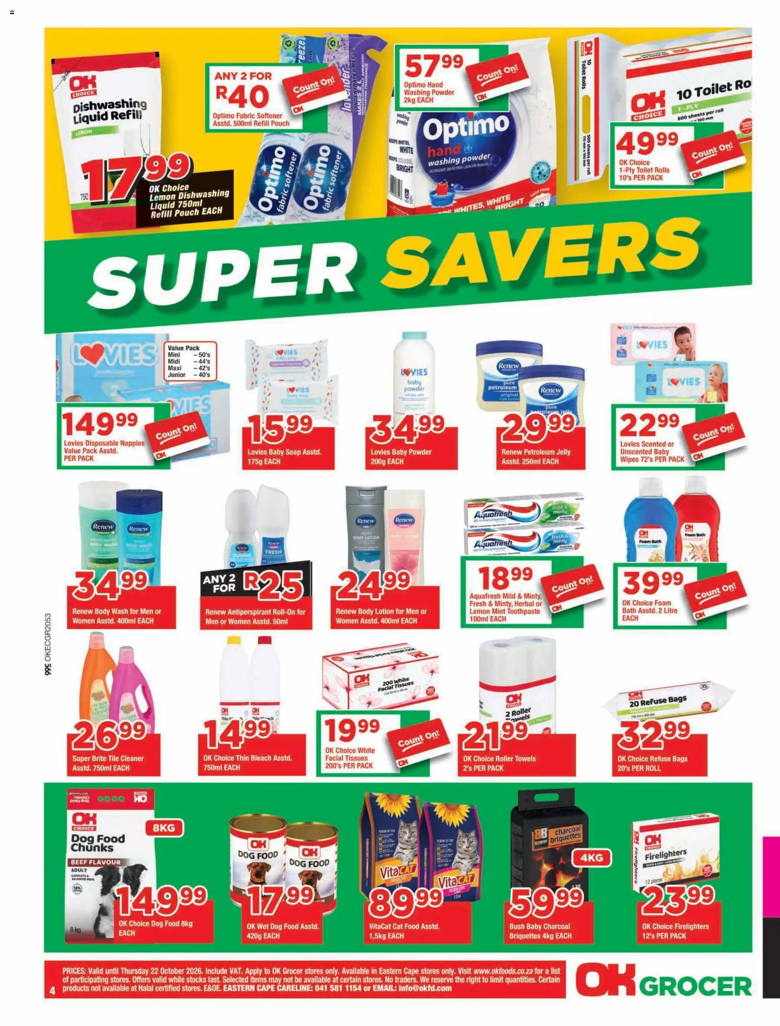 New OK Foods catalogue – valid from 14/10/2026 | Page: 4 | Products: Bleach, Fragrance, Beef, Lotion