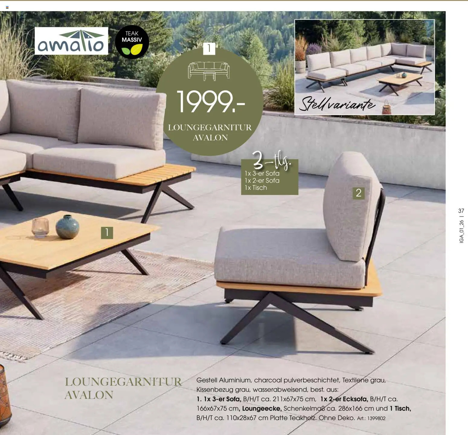 Zurbrüggen Sommer 2026 – gültig ab 19.03.2026 | Seite: 37 | Produkte: Sofa, Tisch