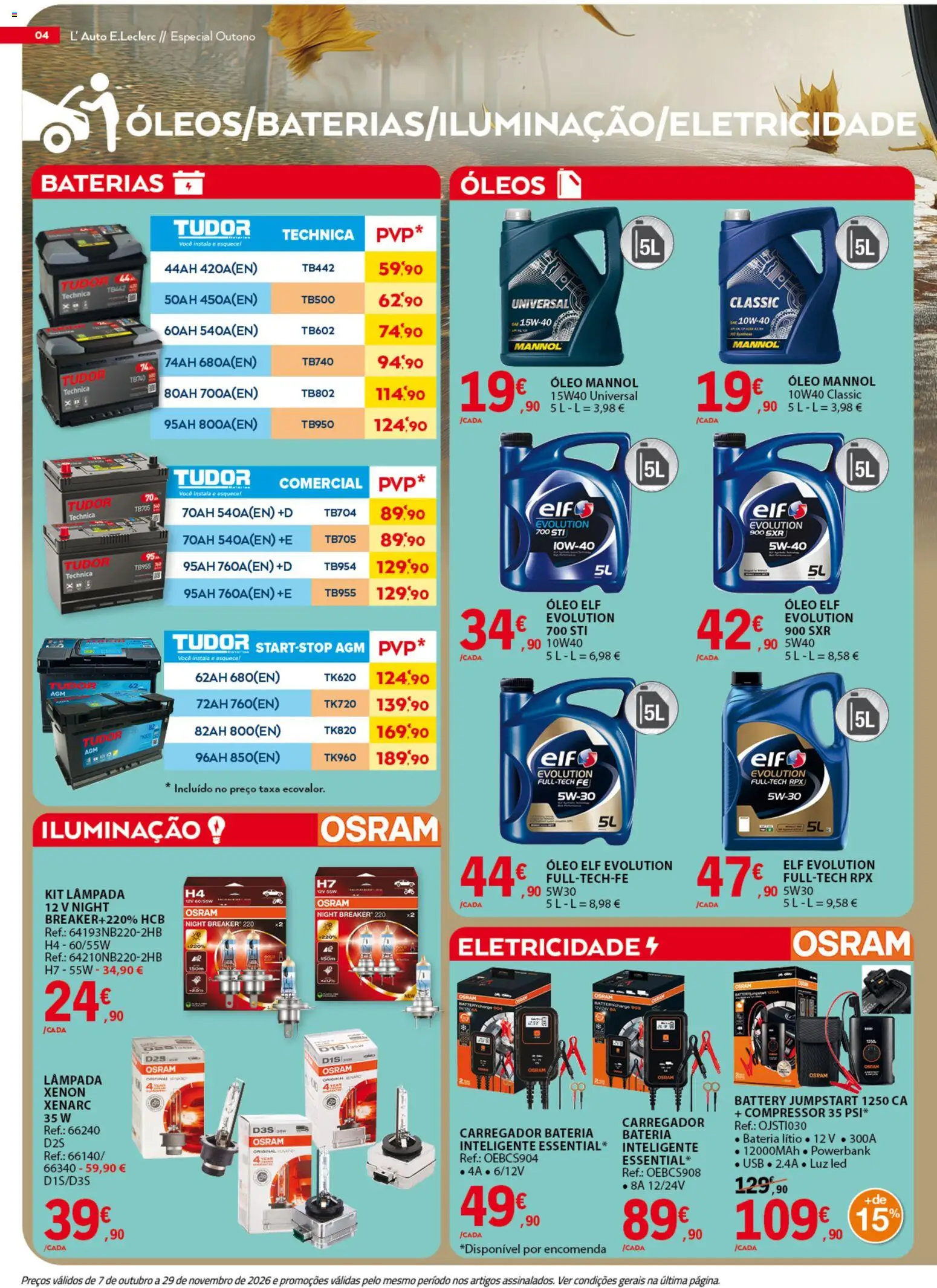 E.Leclerc Folheto Auto │ válido de 07/10/2026 | Página: 4 | Produtos: USB, Baterias, Luz LED, Iluminação