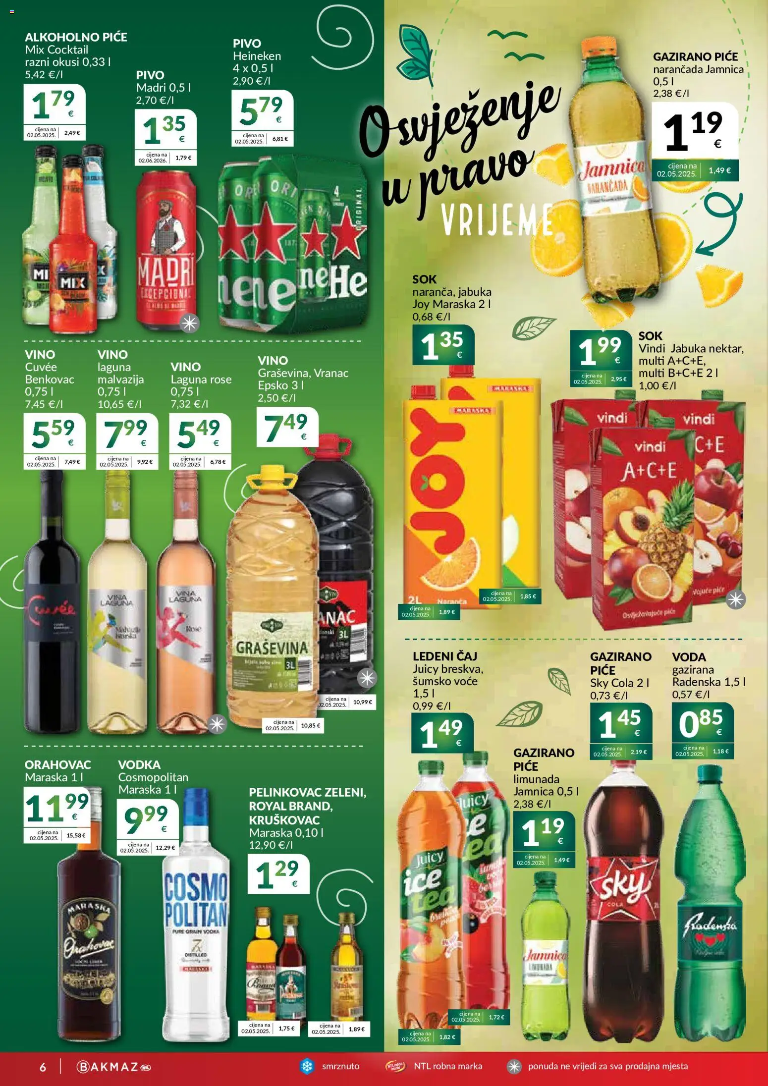 Bakmaz katalog | vrijedi od 30.09.2026 | Stranica: 6 | Proizvodi: Pelinkovac, Radenska, Čaj, Vodka