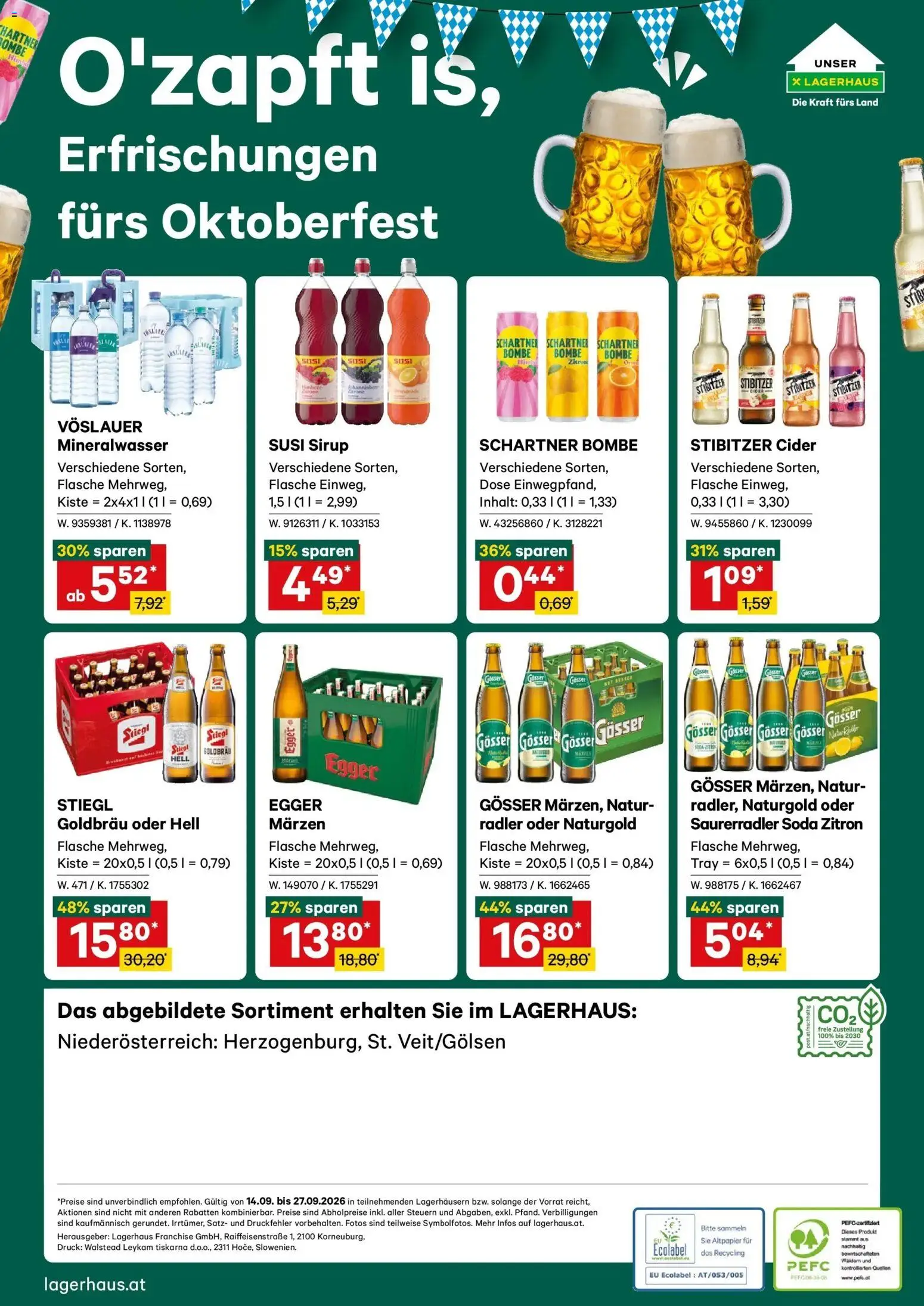 Lagerhaus - Wochen Angebote gültig ab 14.09.2026 | Seite: 8 | Produkte: Mineralwasser, Radler