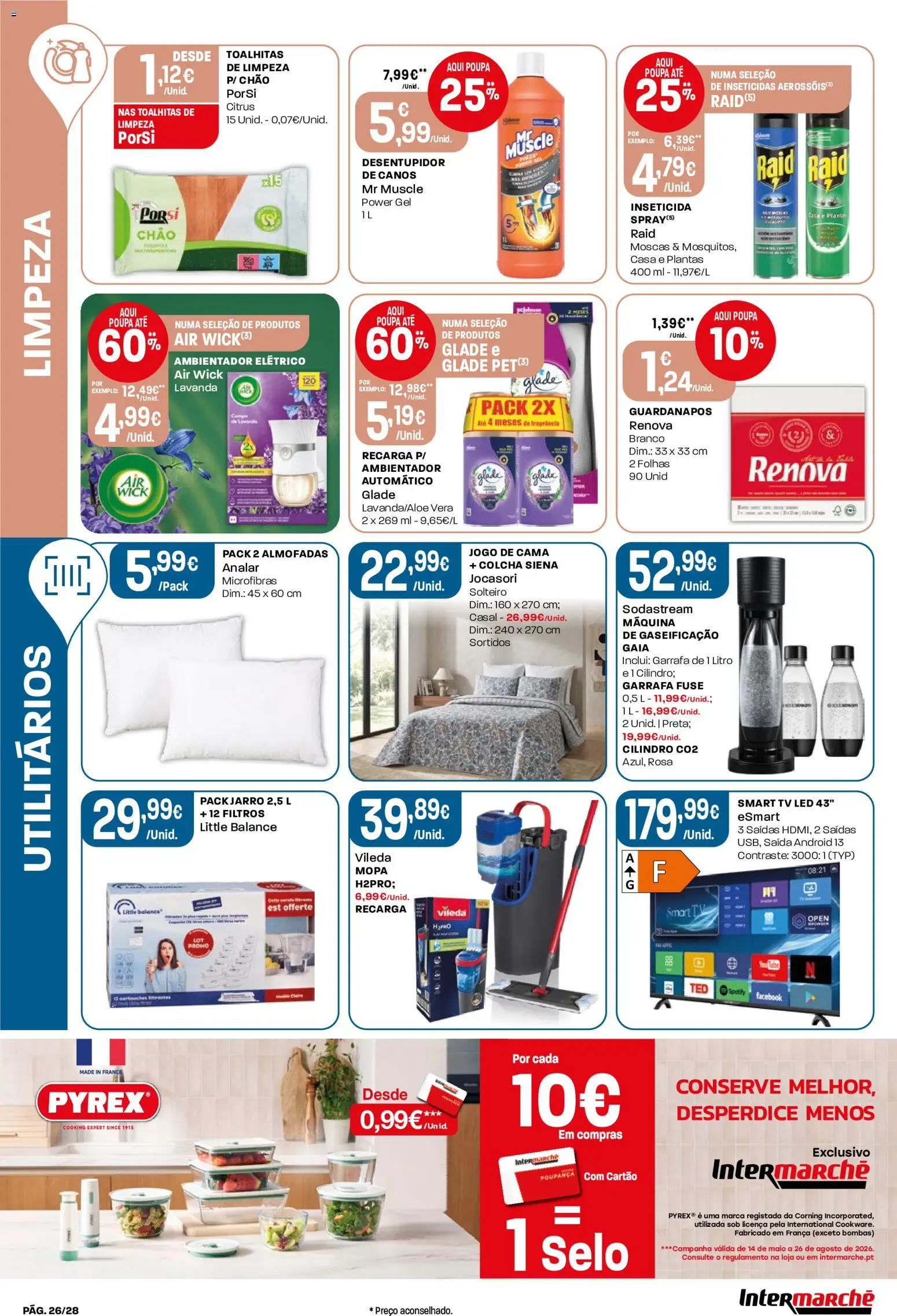 Intermarché Folheto Contact │ válido de 02/07/2026 | Página: 26 | Produtos: Tv led, Guardanapos, Jogo de cama, Colcha