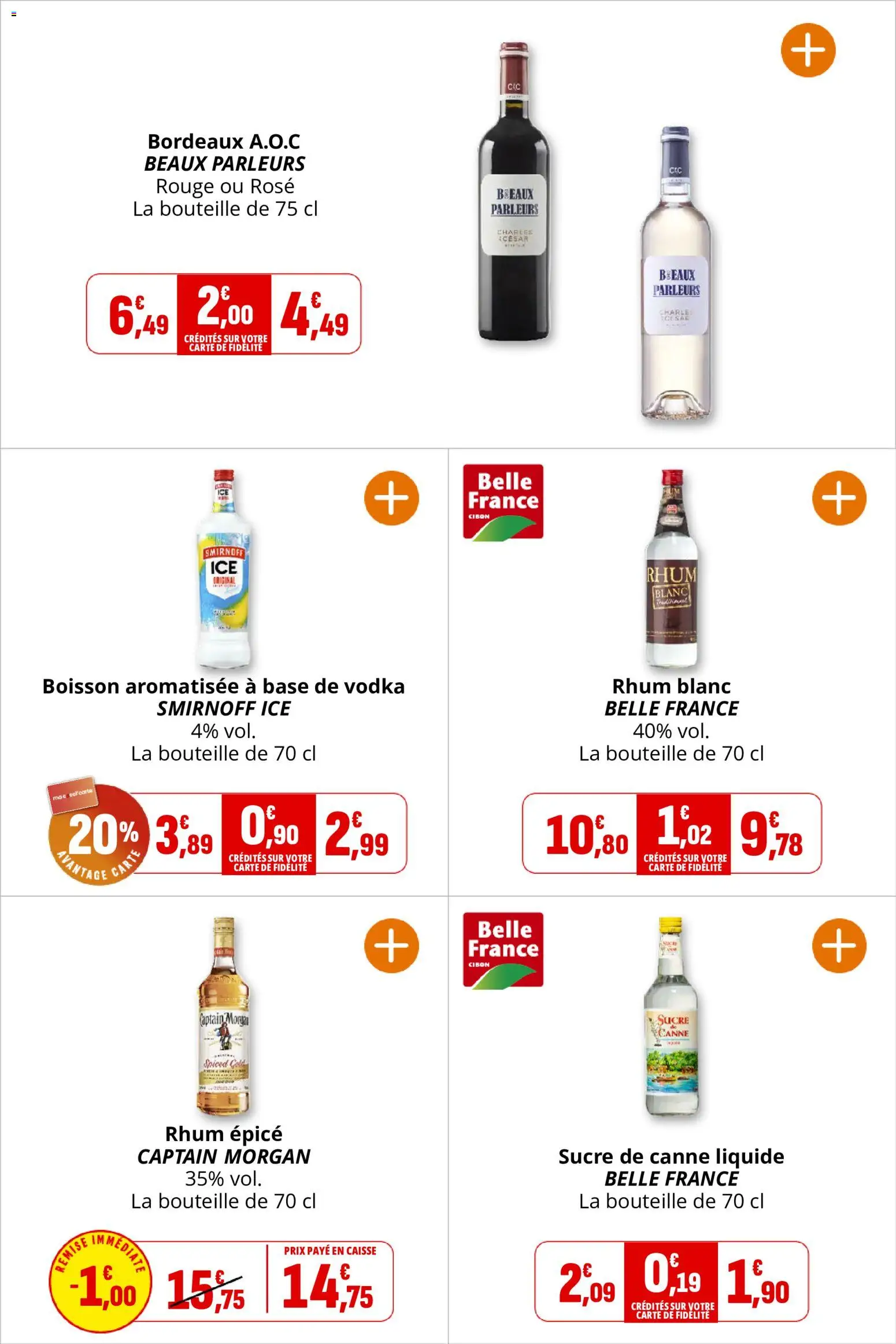 {H1} | Page: 21 | Produits: Vodka, Base, Sucre de canne, Captain Morgan