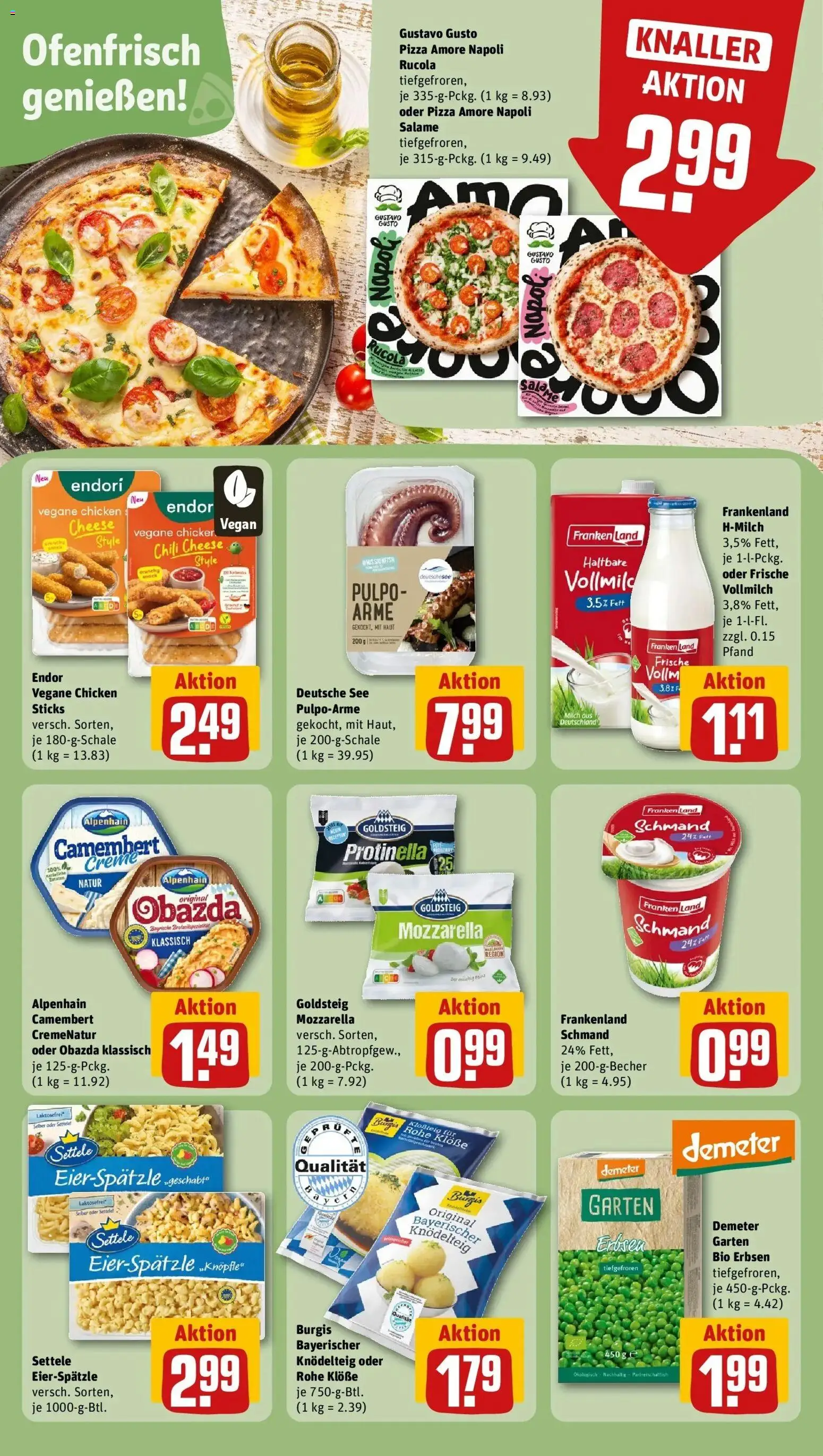 Rewe Prospekt Neunburg Vorm Wald	 – gültig ab 15.03.2026 | Seite: 19 | Produkte: Gustavo gusto, Chili, Pizza, Erbsen
