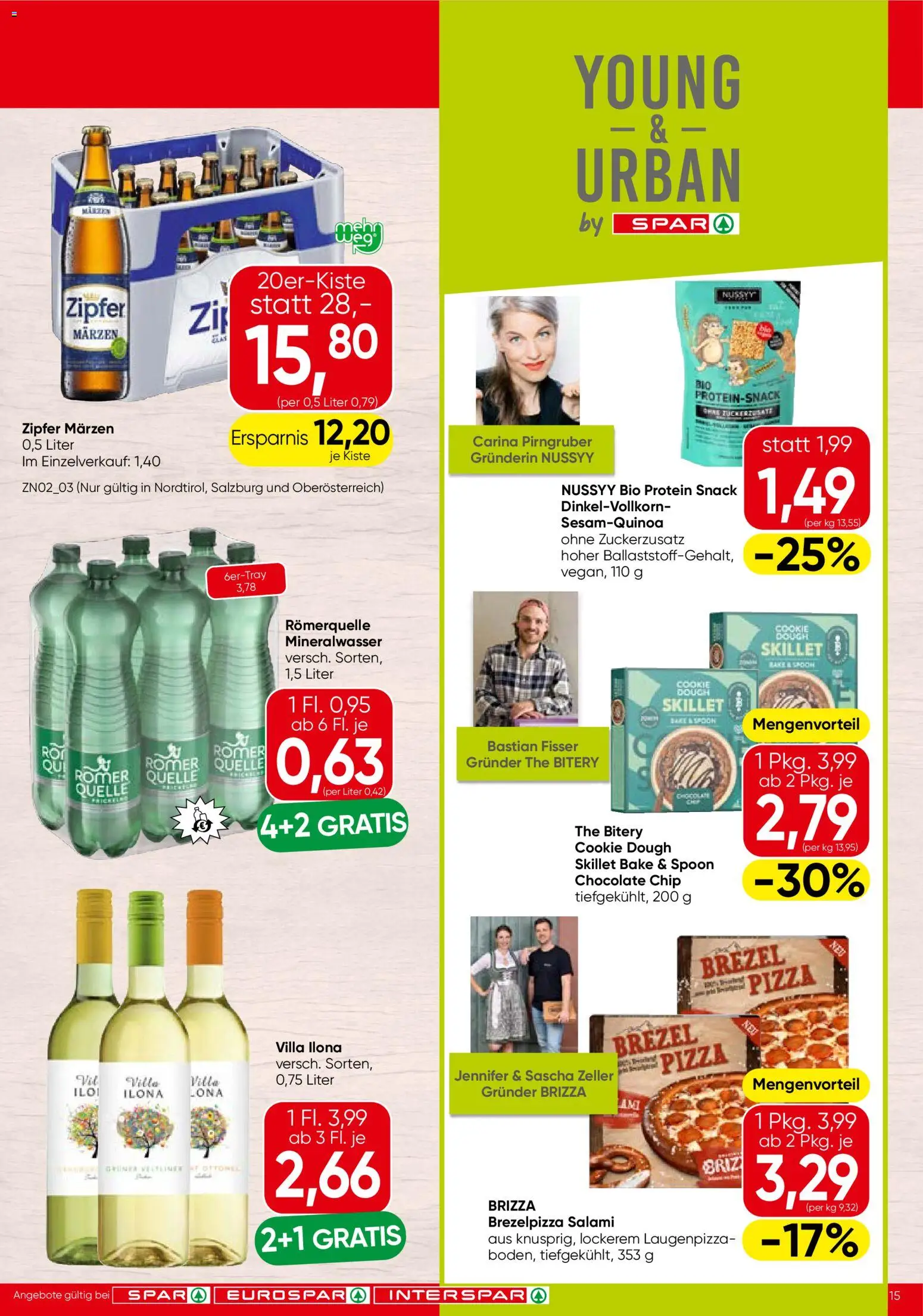 Spar Broschüre gültig ab 29.10.2026 | Seite: 15 | Produkte: Mineralwasser, Salami, Pizza