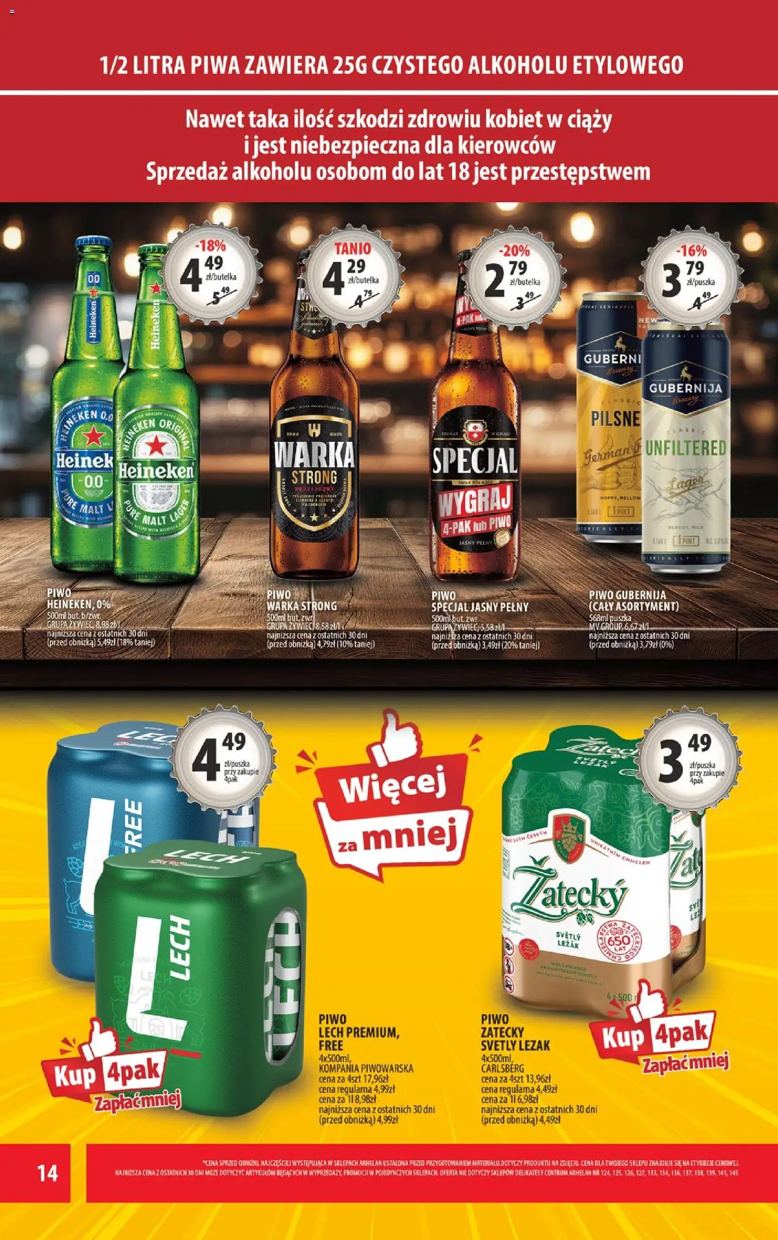 Arhelan gazetka od 25.09.2026 | Strona: 14 | Produkty: Leżak, Delikatesy, Piwo, Warka strong