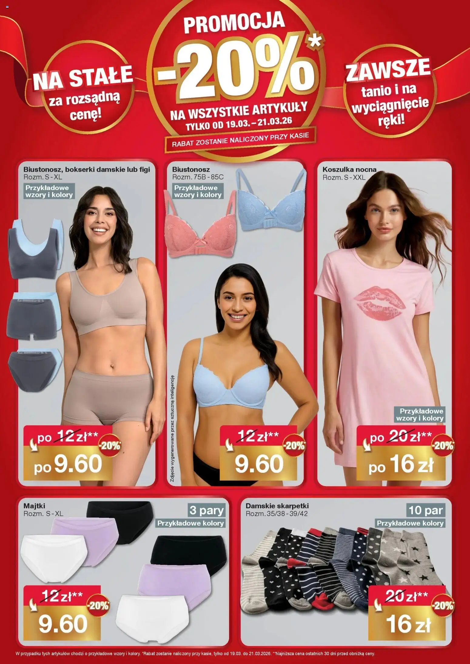Woolworth gazetka - Już w Piotrków Trybunalski od 19.03.2026 | Strona: 4 | Produkty: Majtki, Biustonosz, Bokserki, Skarpetki