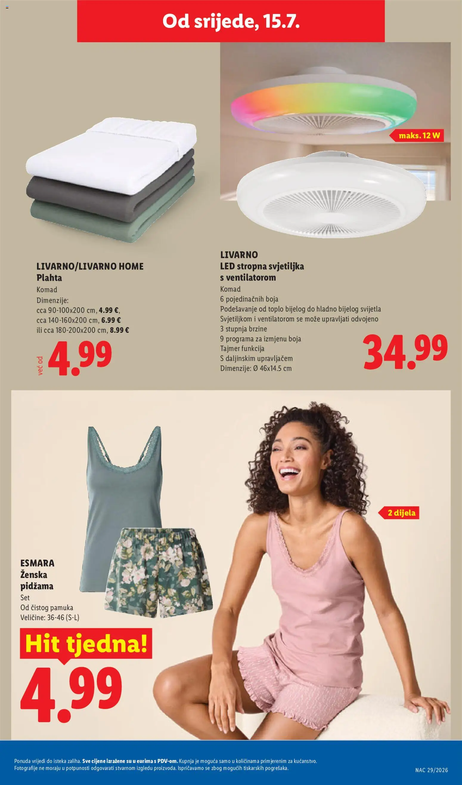 Lidl katalog | vrijedi od 13.07.2026 | Stranica: 41 | Proizvodi: Svjetiljka, Plahta, Pidžama