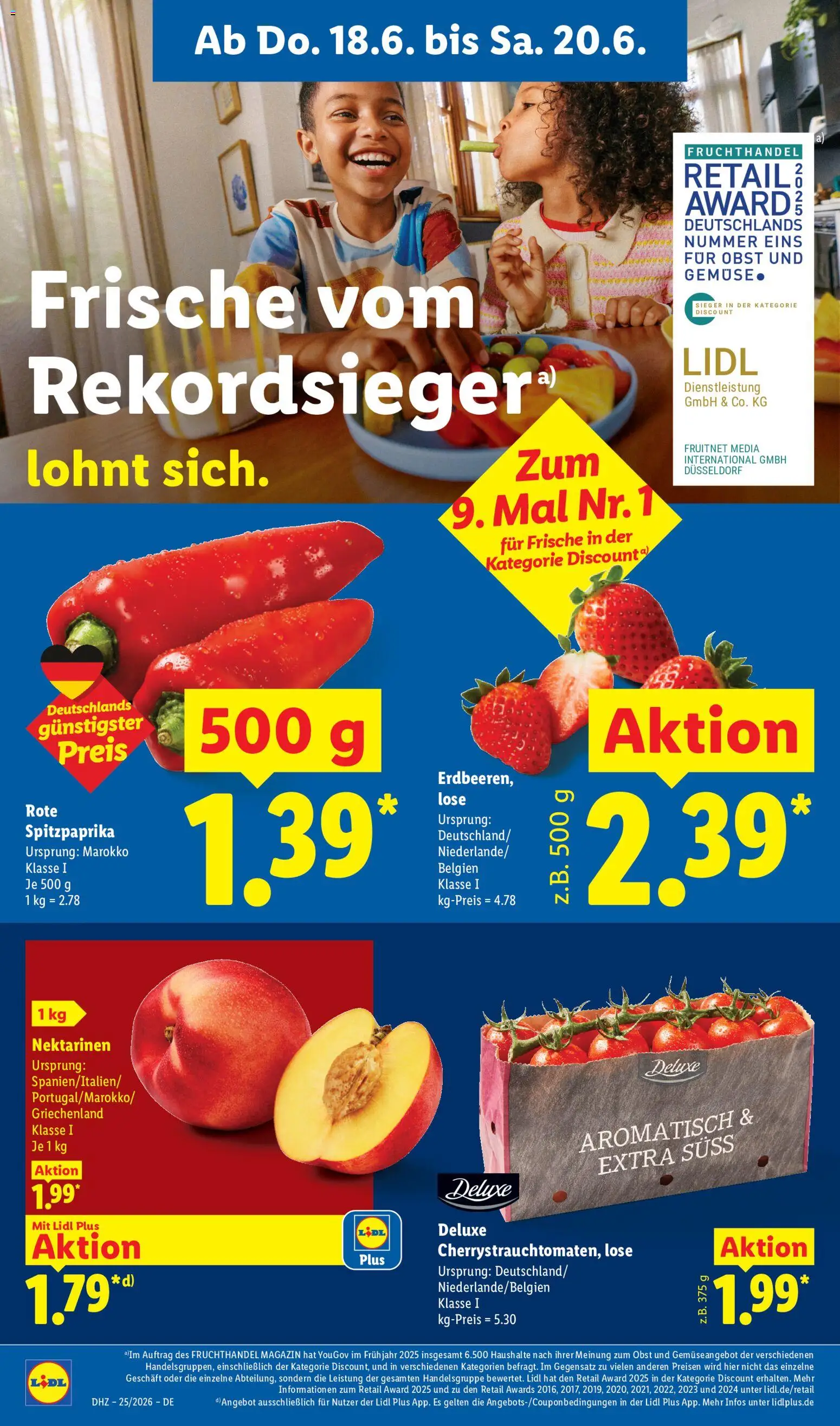 Lidl Prospekt – gültig ab 15.06.2026 | Seite: 58 | Produkte: Nektarinen, Gemüse, Obst
