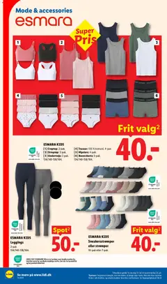 ESMARA KIDS, Leggings, 2-pak., 134/140-158/164., 2-pack of leggings in dark blue and grey. gyldig fra 19/07/2026 | Side: 31