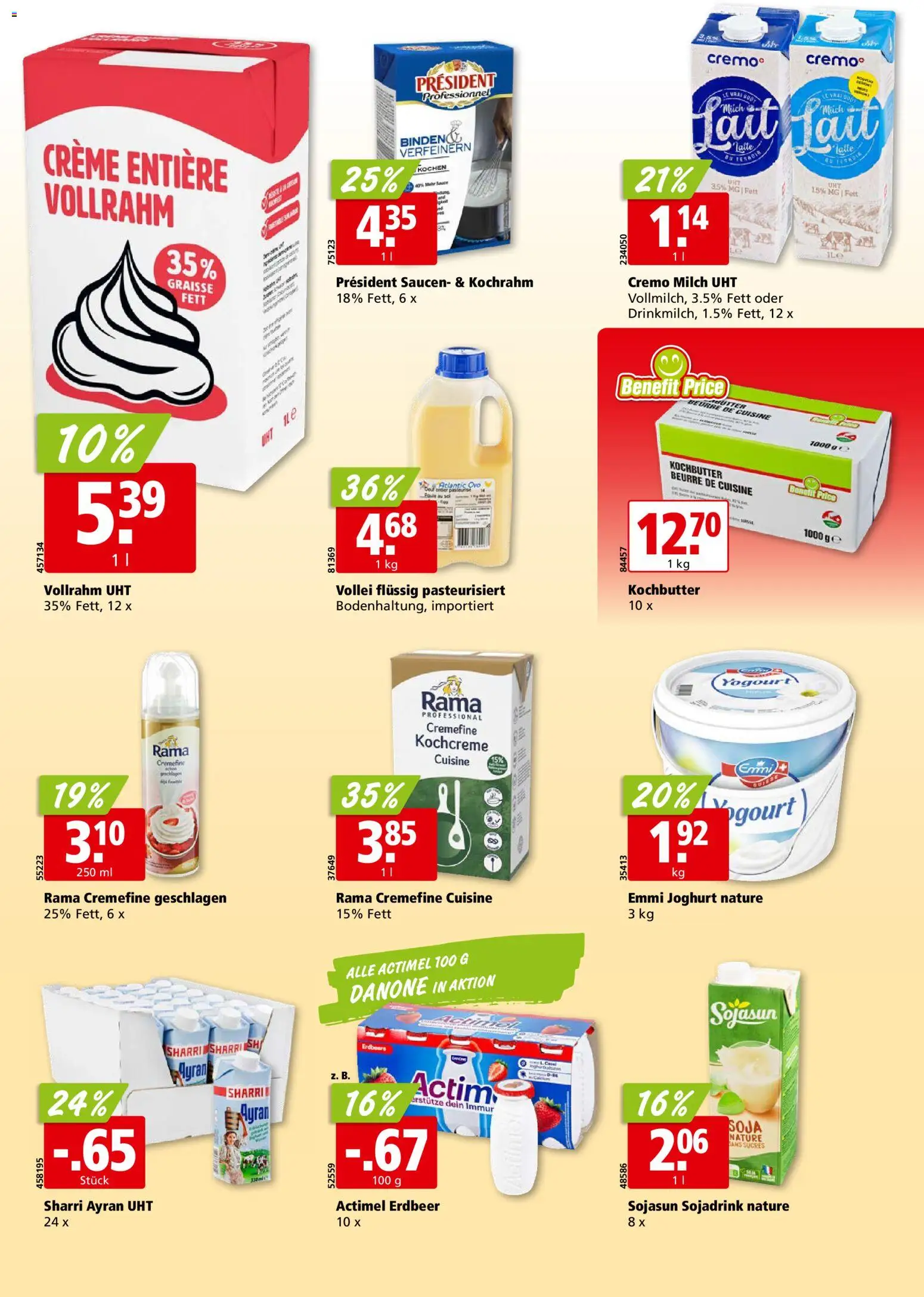 Aligro aktionen Chavannes, Matran, Genf, Sitten – gültig ab 19.10.2026 | Seite: 14 | Produkte: Actimel, Milch, Joghurt, Creme