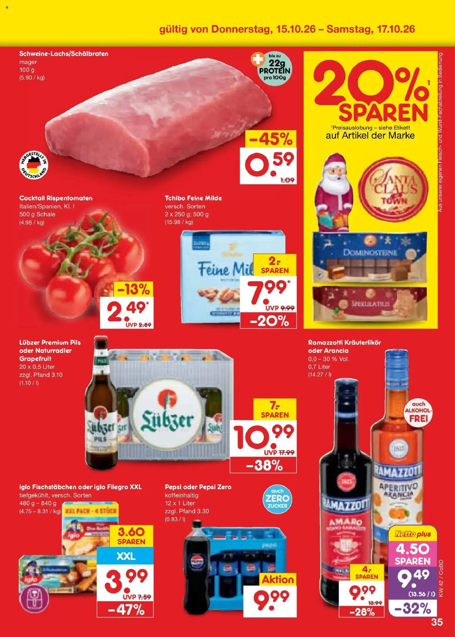 Netto Marken-Discount Prospekt Delitzsch – gültig ab 12.10.2026 | Seite: 49 | Produkte: Iglo, Alkohol, Zucker, Ramazzotti