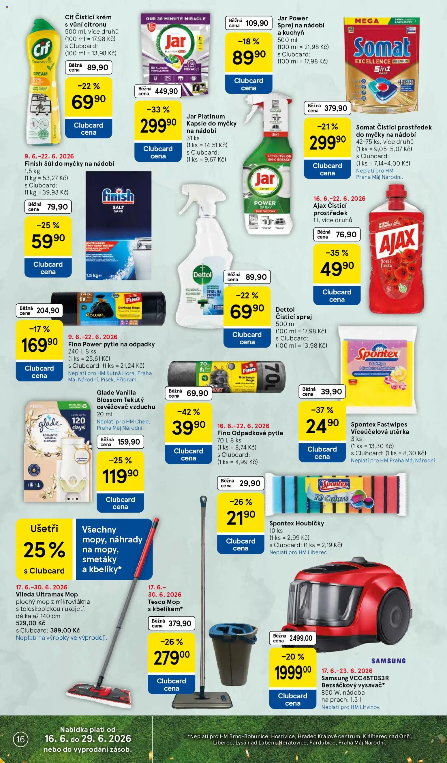 Tesco leták - Hypermarket od 17.06.2026 | Strana: 16 | Produkty: Nádobí, Cif, Dettol, Utěrka