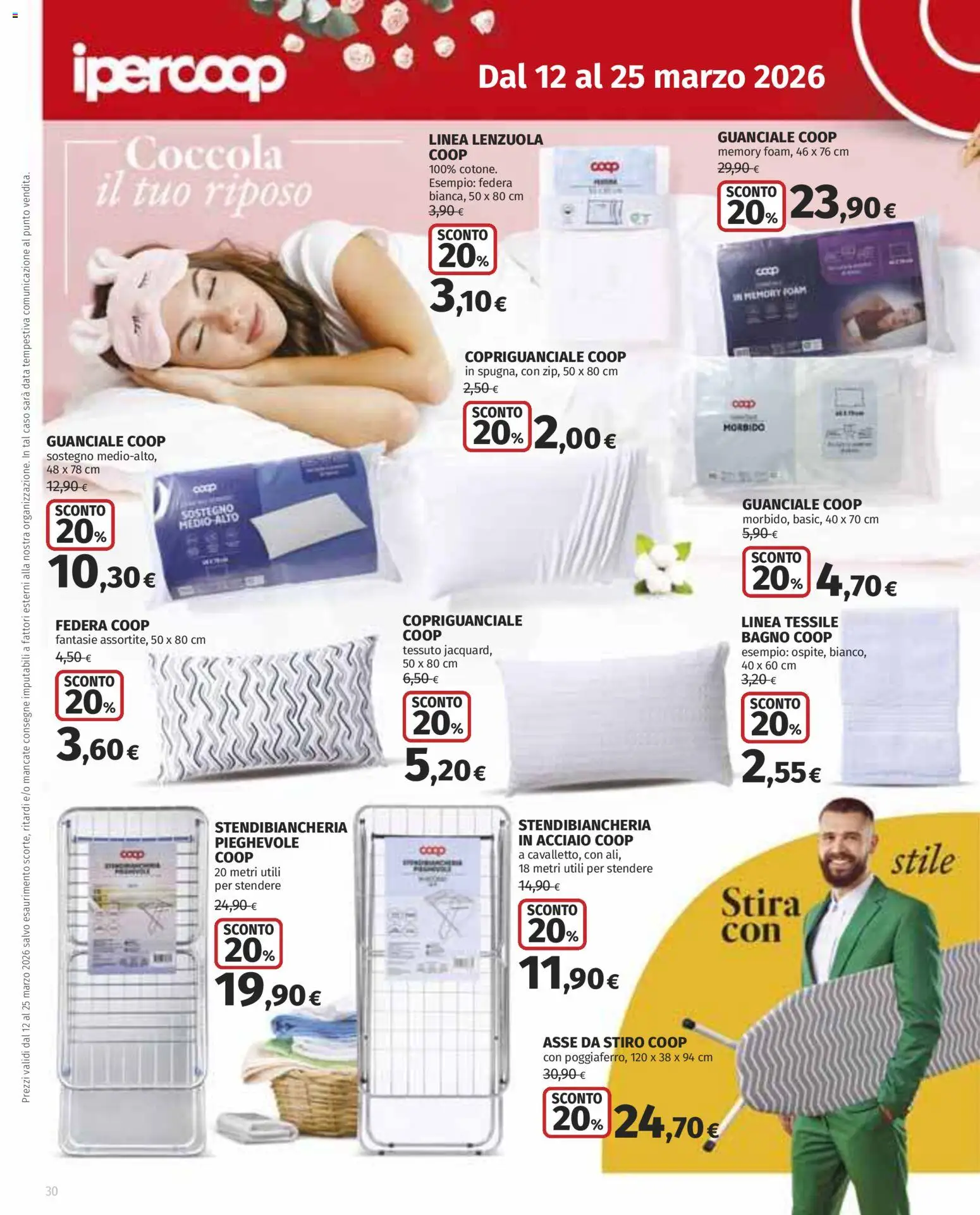 Volantino Ipercoop del 12.03.2026 | Pagina: 30 | Prodotti: Data, Bagno, Federa, Guanciale