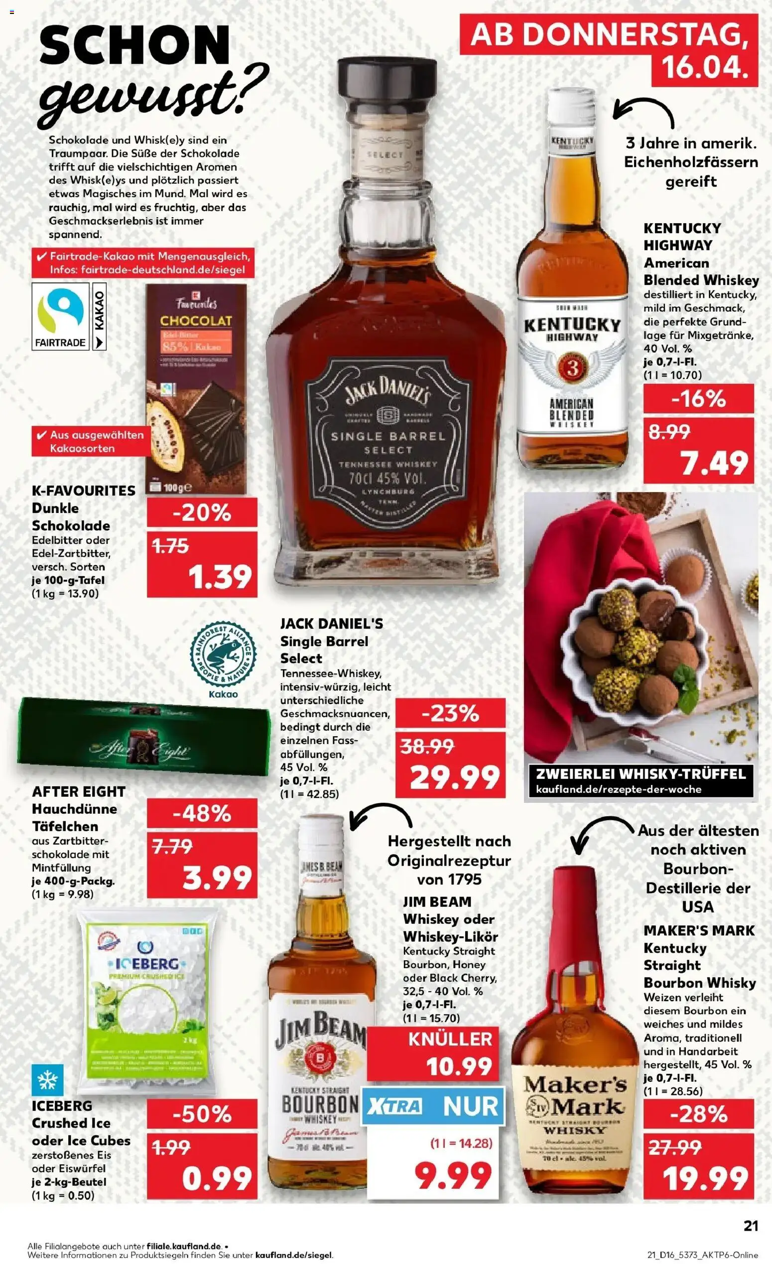 Kaufland Prospekt Bückeburg	 – gültig ab 13.04.2026 | Seite: 33 | Produkte: Whisky, Schokolade, Jack Daniel's, Whiskey