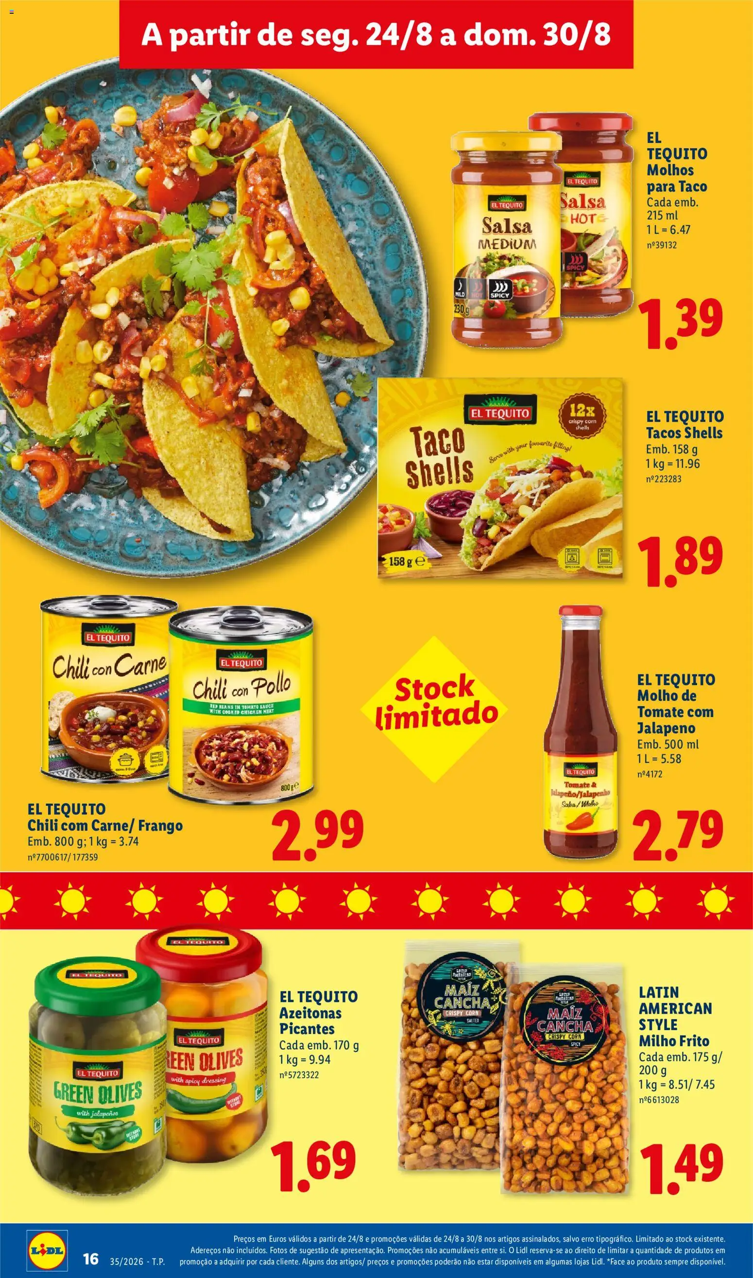 Lidl folheto │ válido de 24/08/2026 | Página: 16 | Produtos: Salsa, Azeitonas, Molhos, Tomate