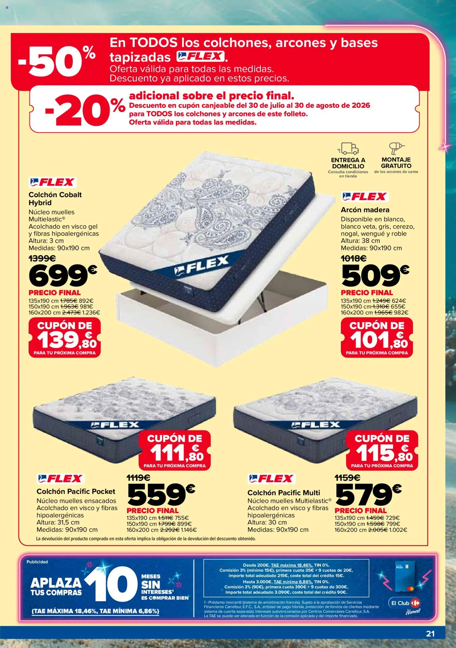 Carrefour Electroverano │ válido desde el 14/07/2026 | Página: 21 | Productos: Colchon, Cama