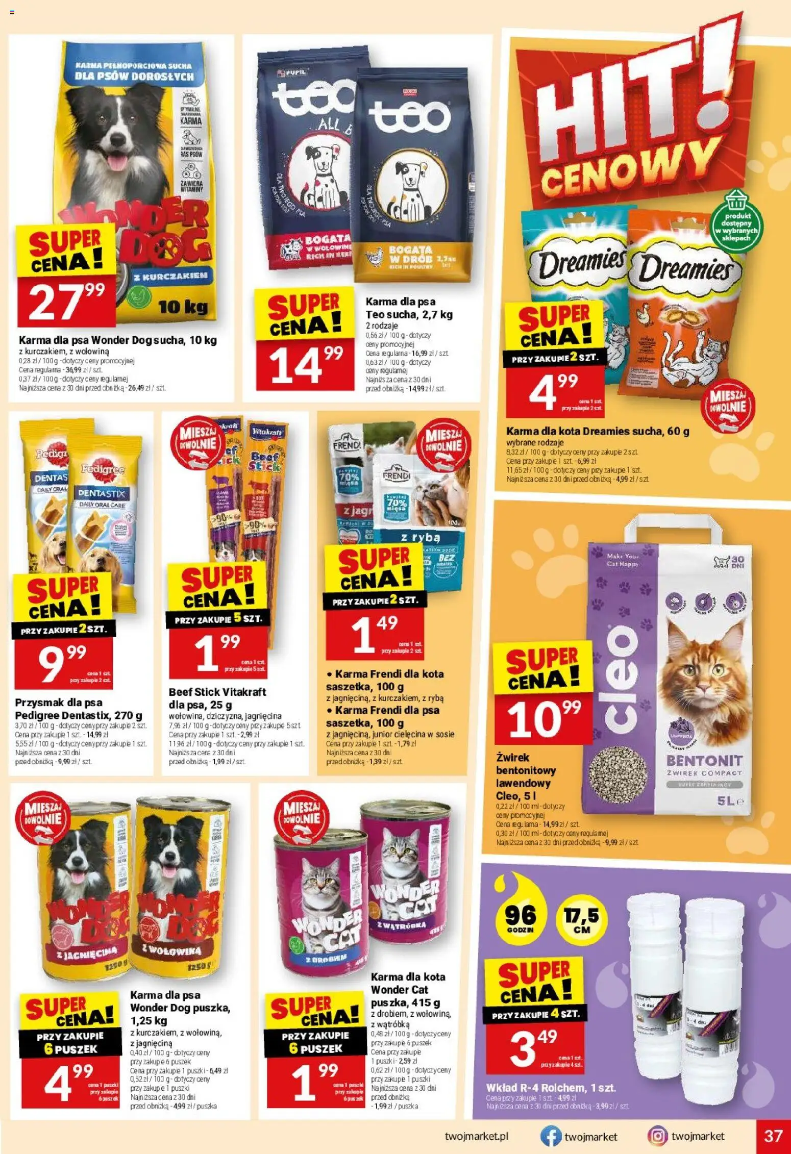 Twój Market gazetka od 22.07.2026 | Strona: 37 | Produkty: Jagnięcina, Karma dla kota, Karma dla psa, Ryba