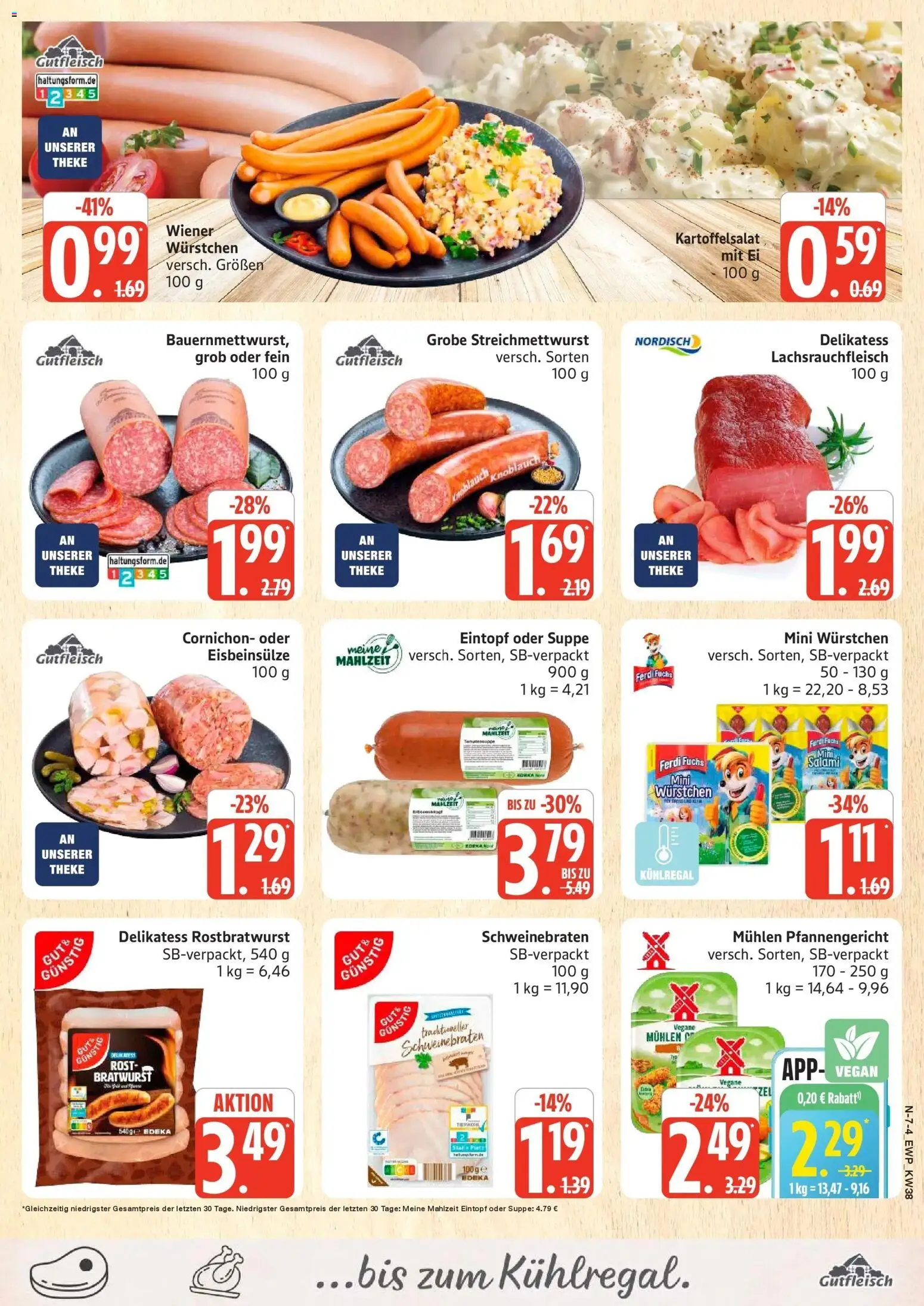 Edeka Prospekt Rostock (ab 14.09.2026) » Angebote Online | Seite: 9 | Produkte: Theke, Bratwurst, Knoblauch, Salami
