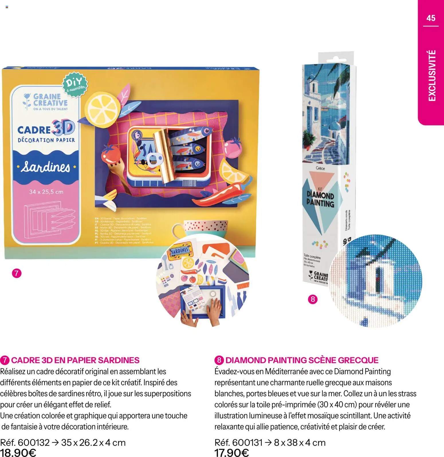 {H1} | Page: 45 | Produits: Diamond painting, Sardines, Portes, Décoration