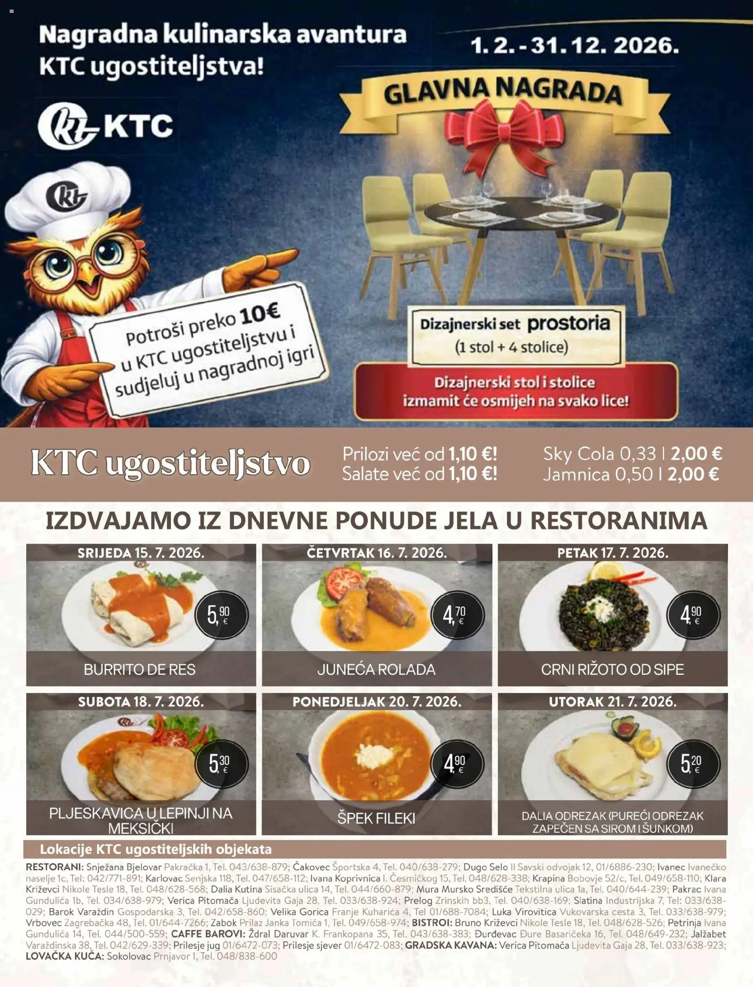 KTC katalog | vrijedi od 15.07.2026 | Stranica: 36 | Proizvodi: Rižoto, Stol, Odrezak, Jamnica