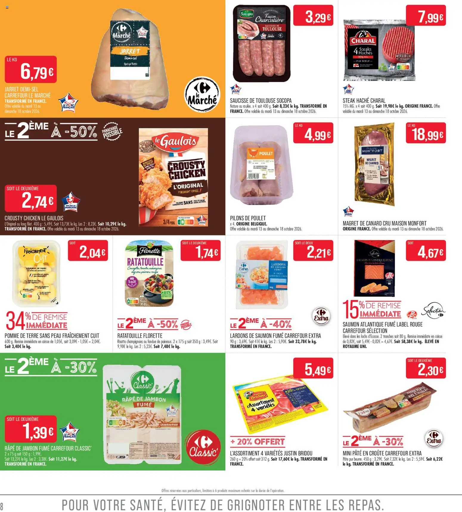 {H1} | Page: 8 | Produits: Volaille, Saucisse de Toulouse, Pâte, Tomates