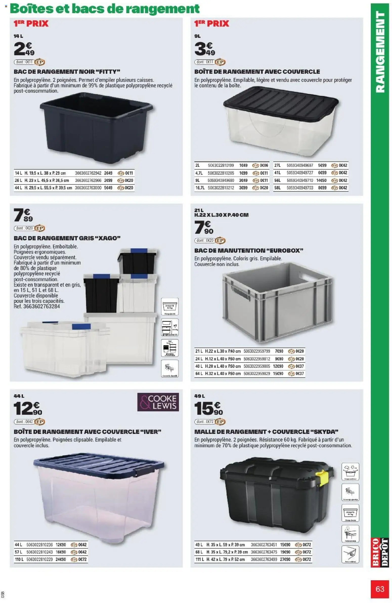 {H1} | Page: 63 | Produits: Couvercle, Malle de rangement, Boîte de rangement, GP