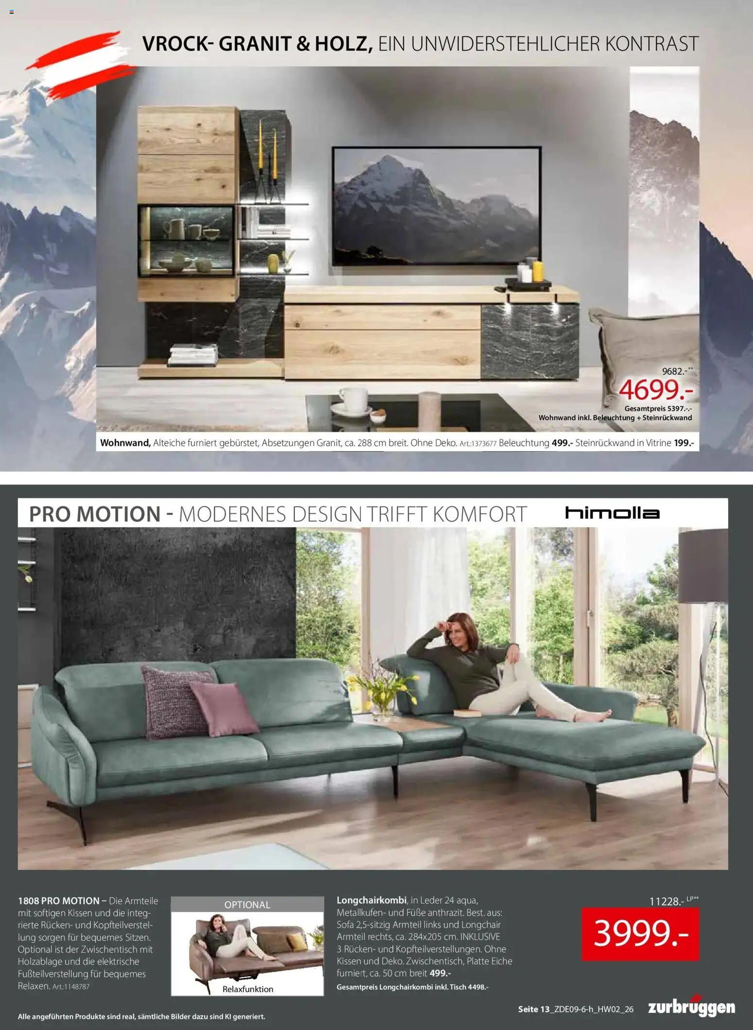 Zurbrüggen - Zurbrüggen: Ihr Einrichtungshaus der Extraklasse (ab 07.09.2026) zum Blättern | Seite: 23 | Produkte: Wohnwand, Vitrine, Tisch, Bilder