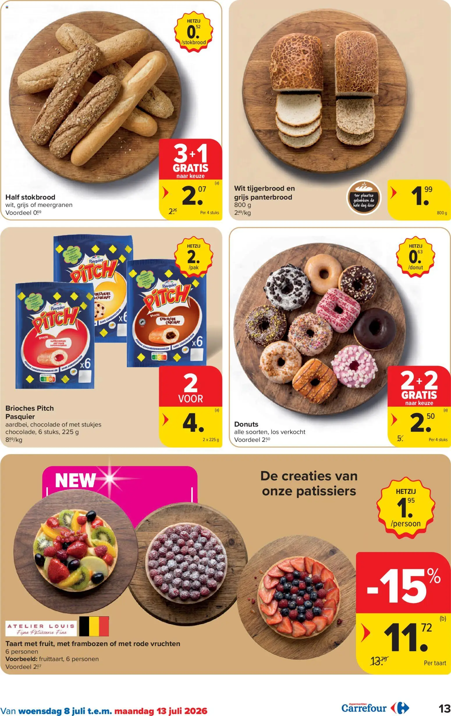 {H1} | Pagina: 13 | Producten: Stokbrood, Frambozen, Taart, Chocolade